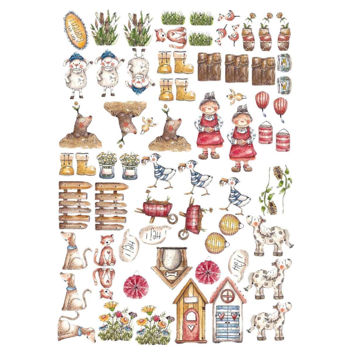 Glanz Sticker - Violas bunte Welt - DIN A4