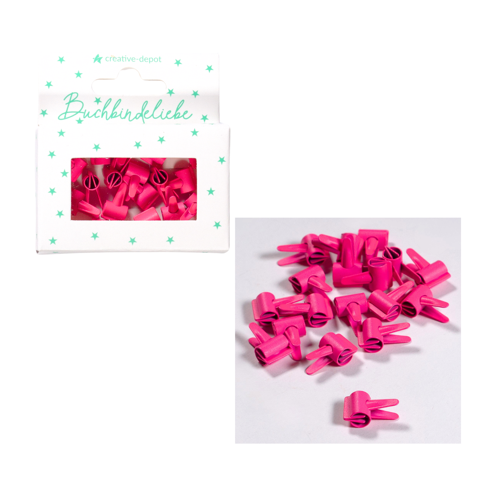 Mini Clip - Neon Pink - Matt - 20 Stück