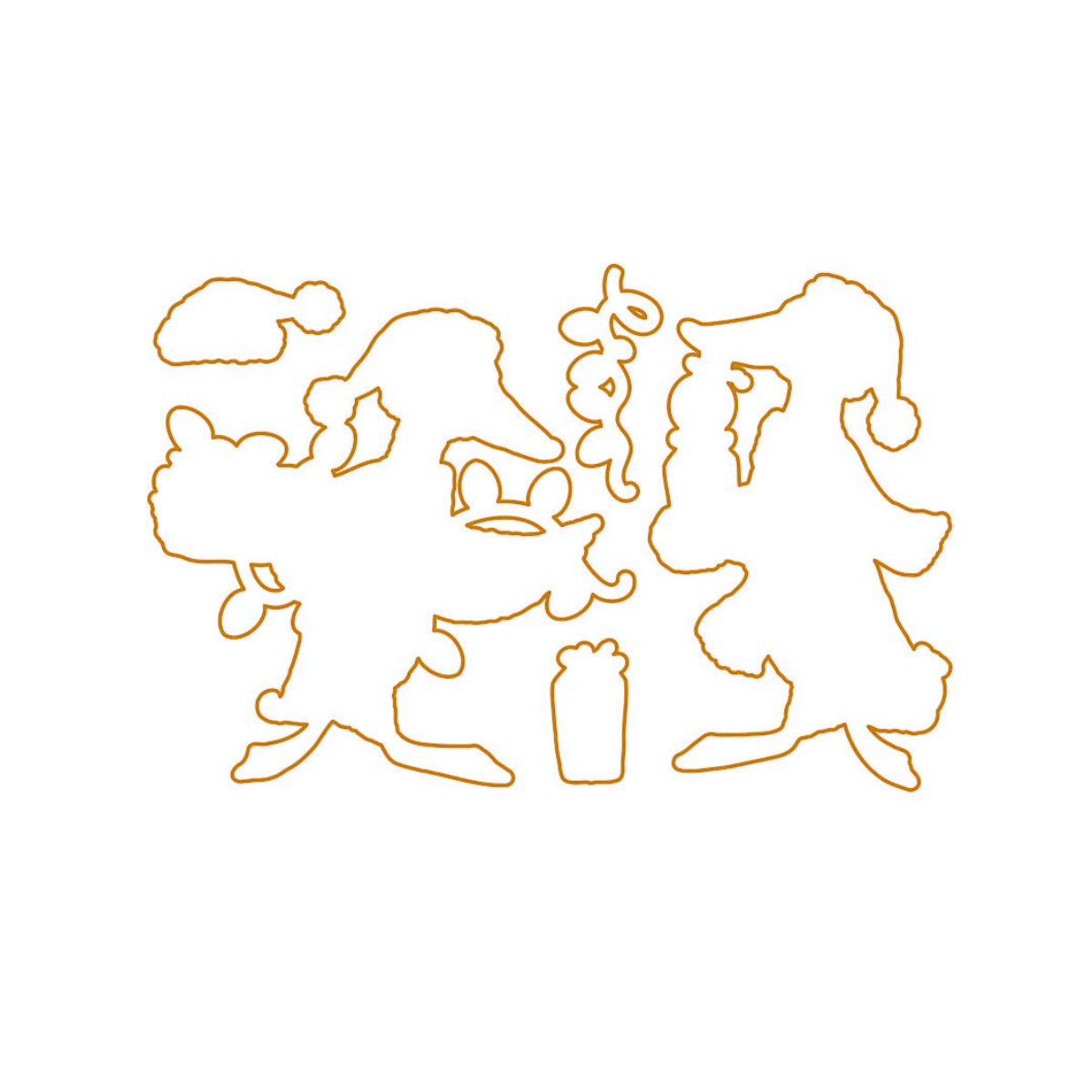 Die - Weihnachts-Laufenten - Outline