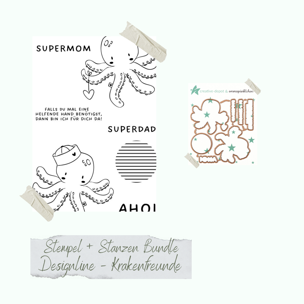 Bundle - Designline - Krakenfreunde - Stempelset & Stanzen