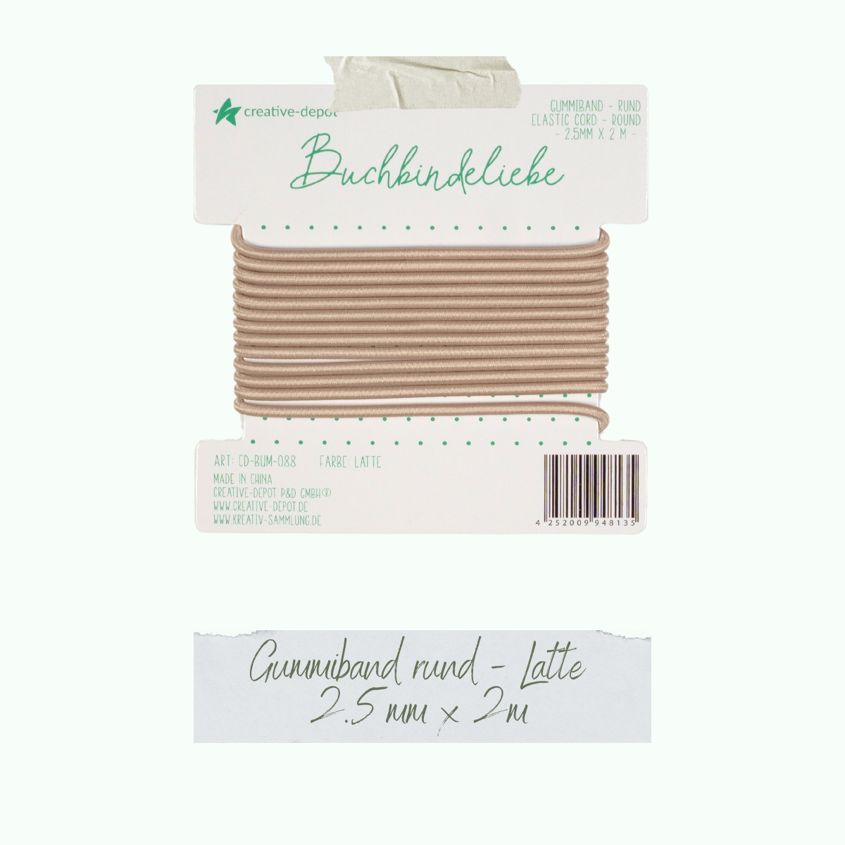 CD-BUM-088_Gummiband-rund-Latte Gummiband - Latte - rund - Buchbindeliebe