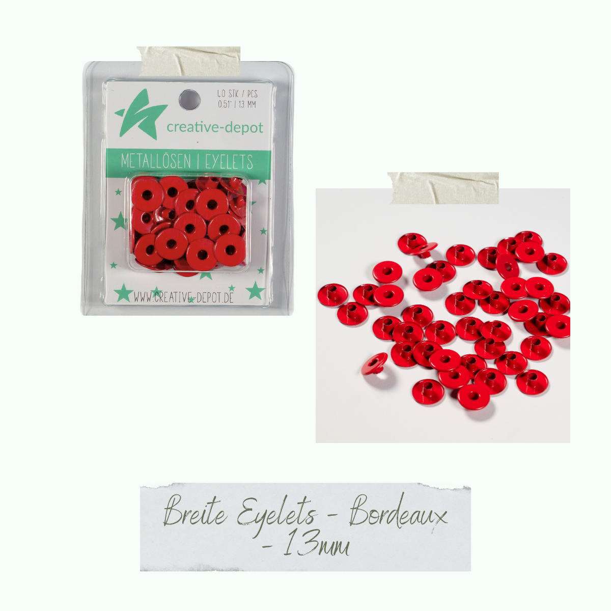 Breite Eyelets - Bordeaux - 13 mm