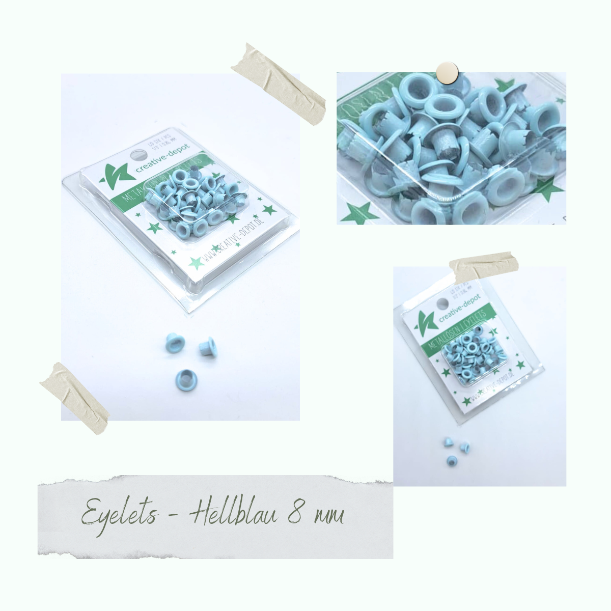 CD-EY-032 Eyelets - Hellblau - 8mm