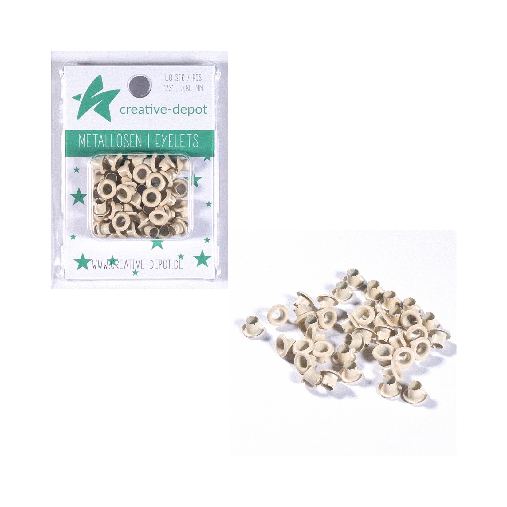 Eyelets - Creme - 8mm