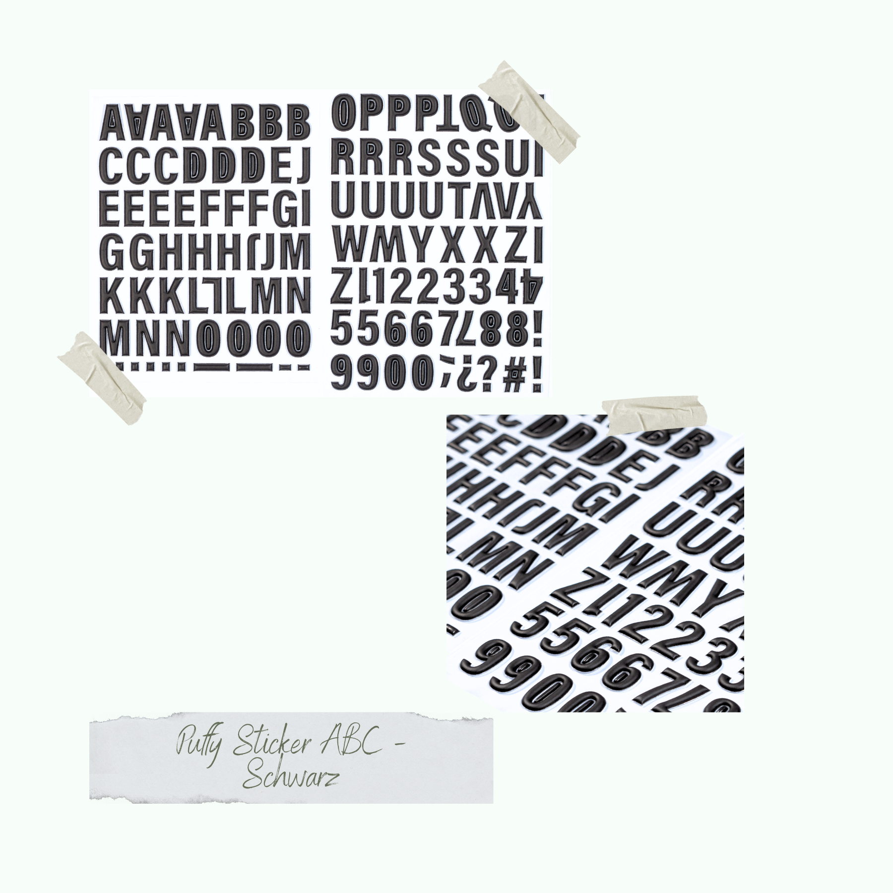 Puffy Sticker ABC - Schwarz Puffy Sticker ABC - Schwarz