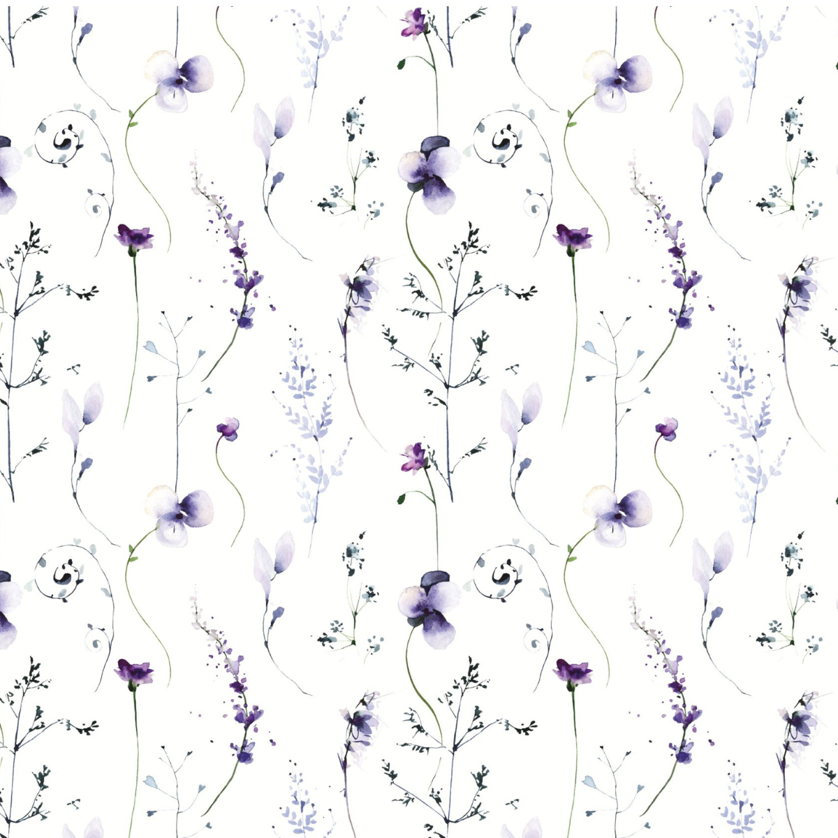 Designpapier - Blümchen Veilchenblau