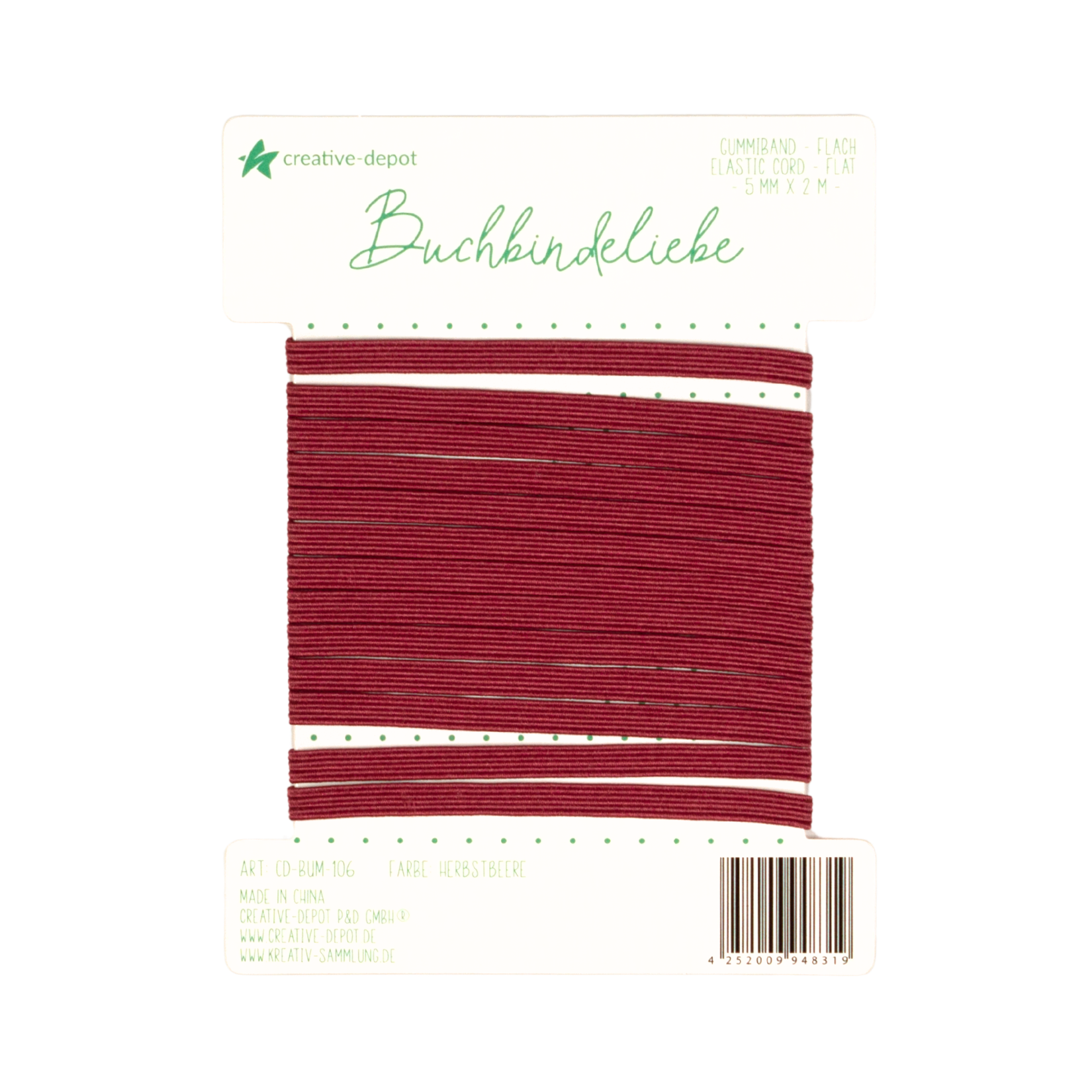 Gummiband - Herbstbeere - flach - Buchbindeliebe