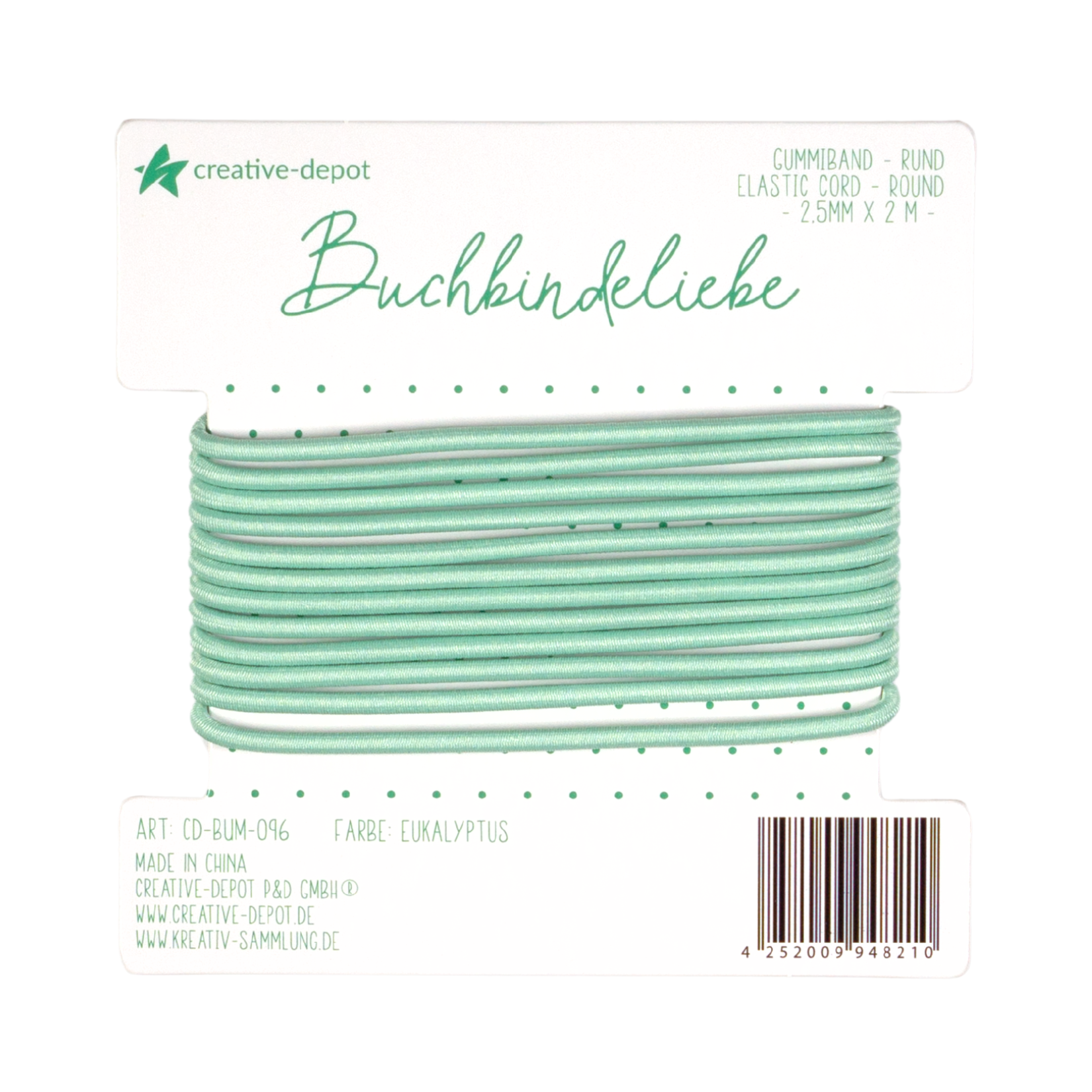 Gummiband - Eukalyptus - rund - Buchbindeliebe