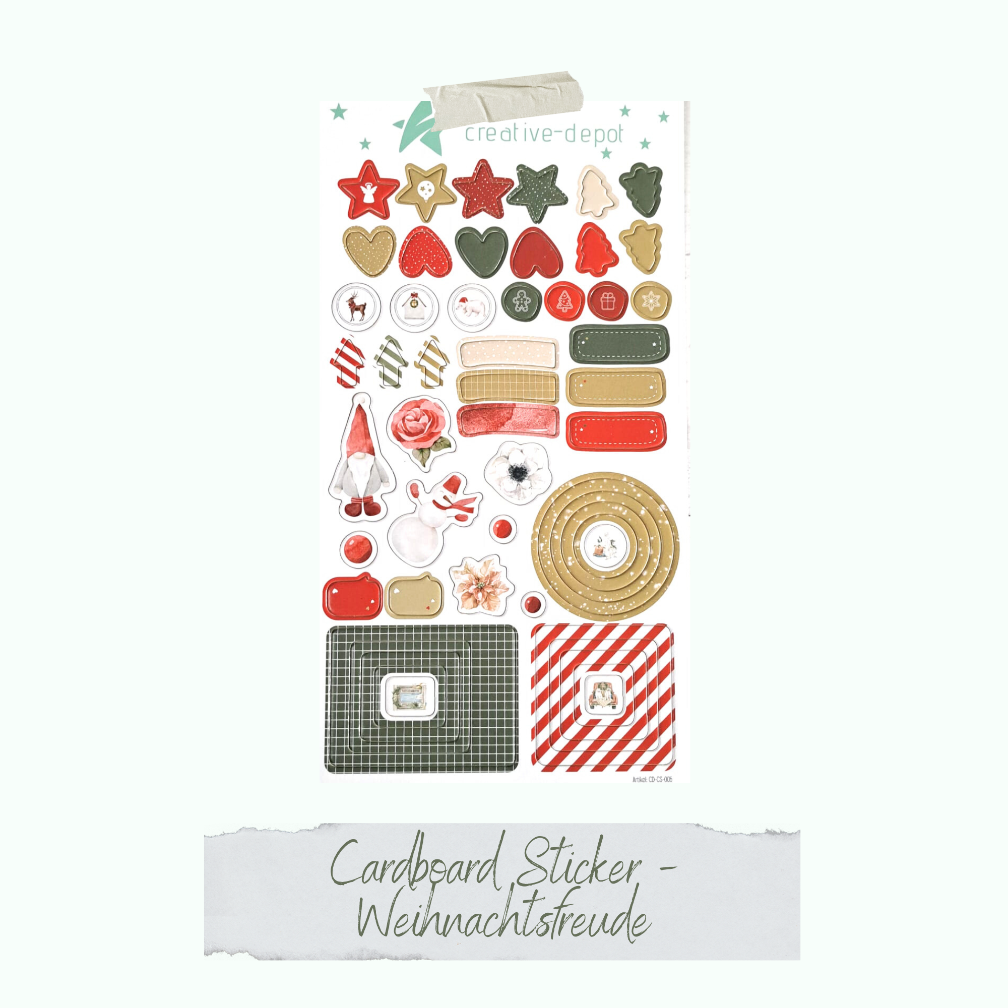 CD-CS-005 Cardboard Sticker - Weihnachtsfreude
