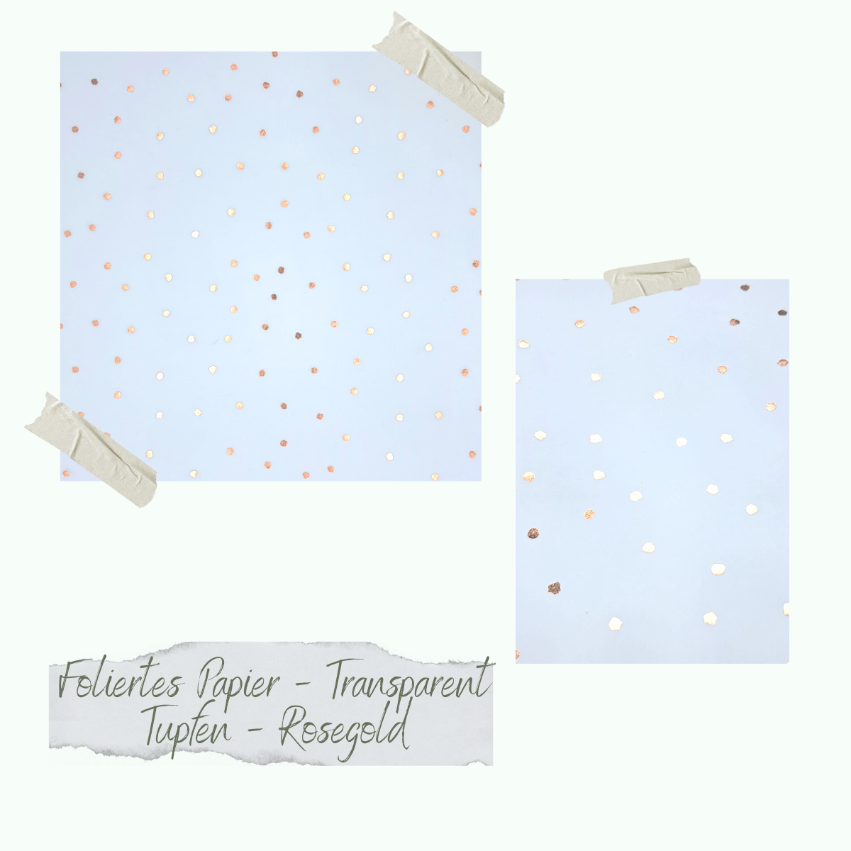 Foiled paper - Transparent - Tupfen - Rosegold