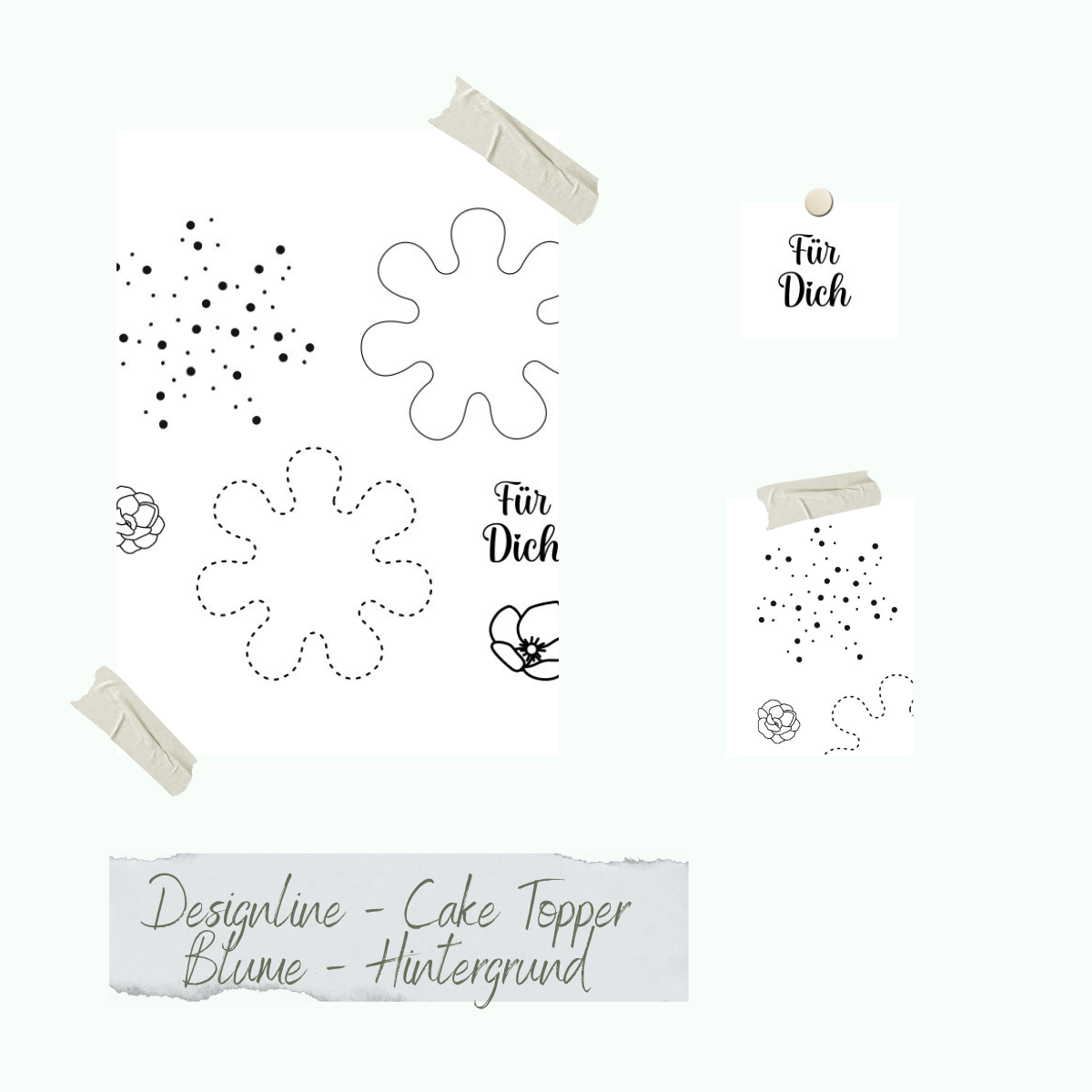 Stempelset Designline - Cake Topper Blume - Hintergrund Stempelset Designline - Cake Topper Blume - Hintergrund