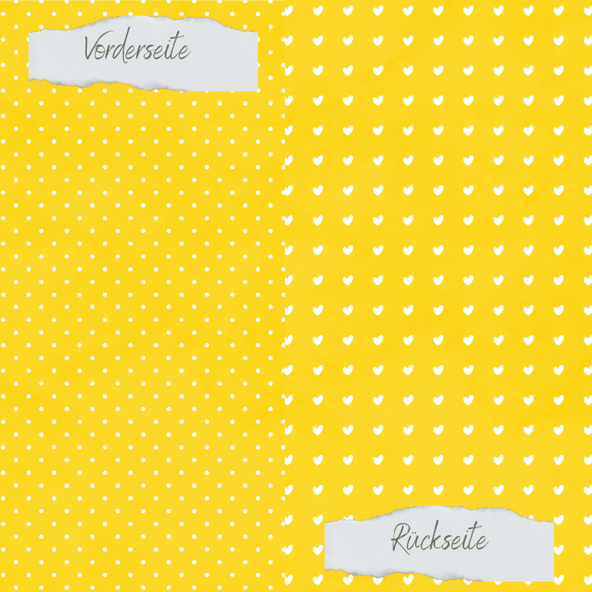 Papel de diseño - Basic - Ostergelb - Pünktchen + Herzchen - Doppelseitig bedruckt    Papel de diseño - Basic - Ostergelb - Pünktchen + Herzchen - Doppelseitig bedruckt