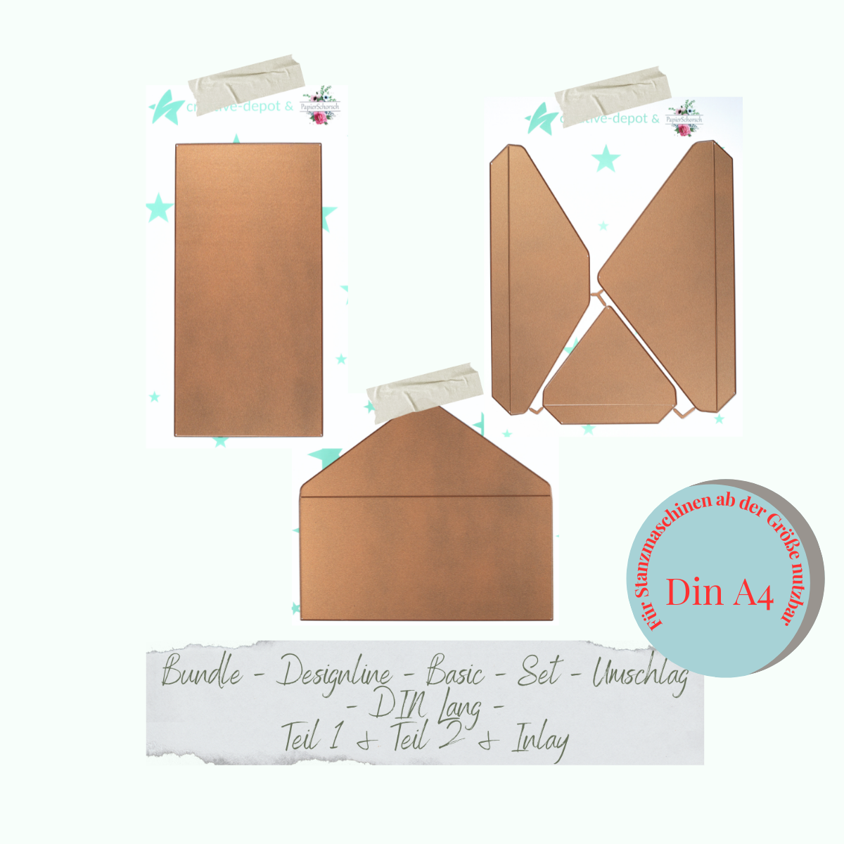 Bundle - Basic - Designline - Basic - Set - Umschlag - DIN Lang - Teil 1 & Teil 2 & Inlay Bundle - Basic - Designline - Basic - Set - Umschlag - DIN Lang - Teil 1 & Teil 2 & Inlay
