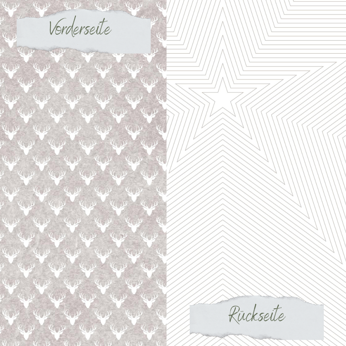 Designpapier - Scrapliebe - Dezembertagebuch - Sternhintergrund fein - Taupe - Doppelseitig bedruckt