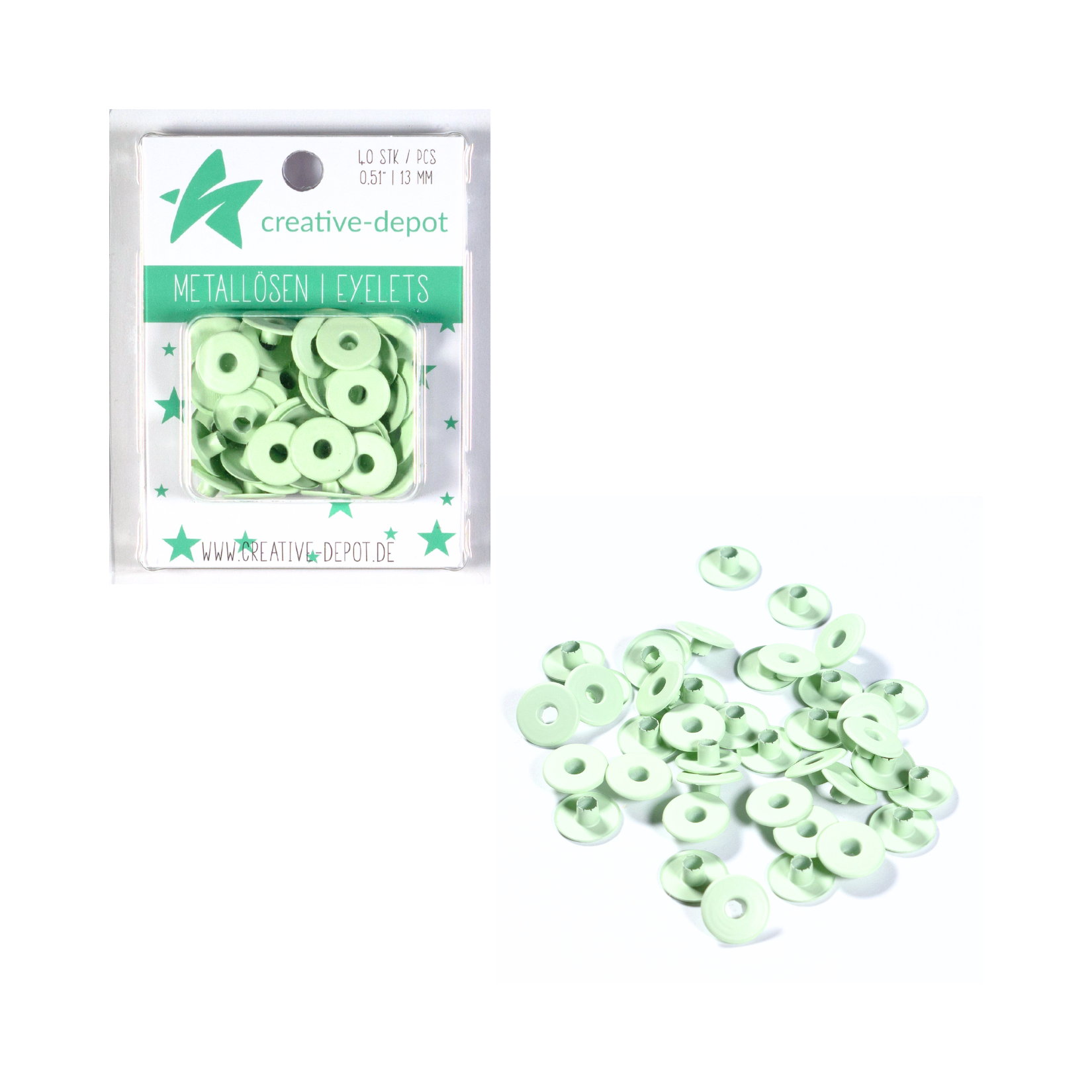 Breite Eyelets - Seeglas - Matt - 13 mm