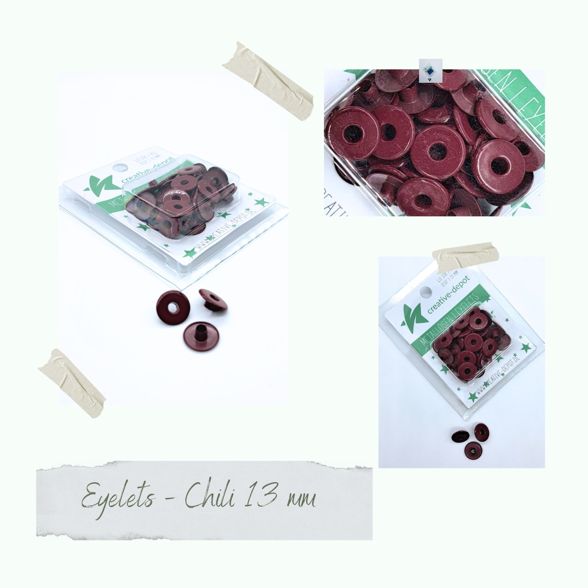 CD-EYB-060 Breite Eyelets - Chili - 13mm