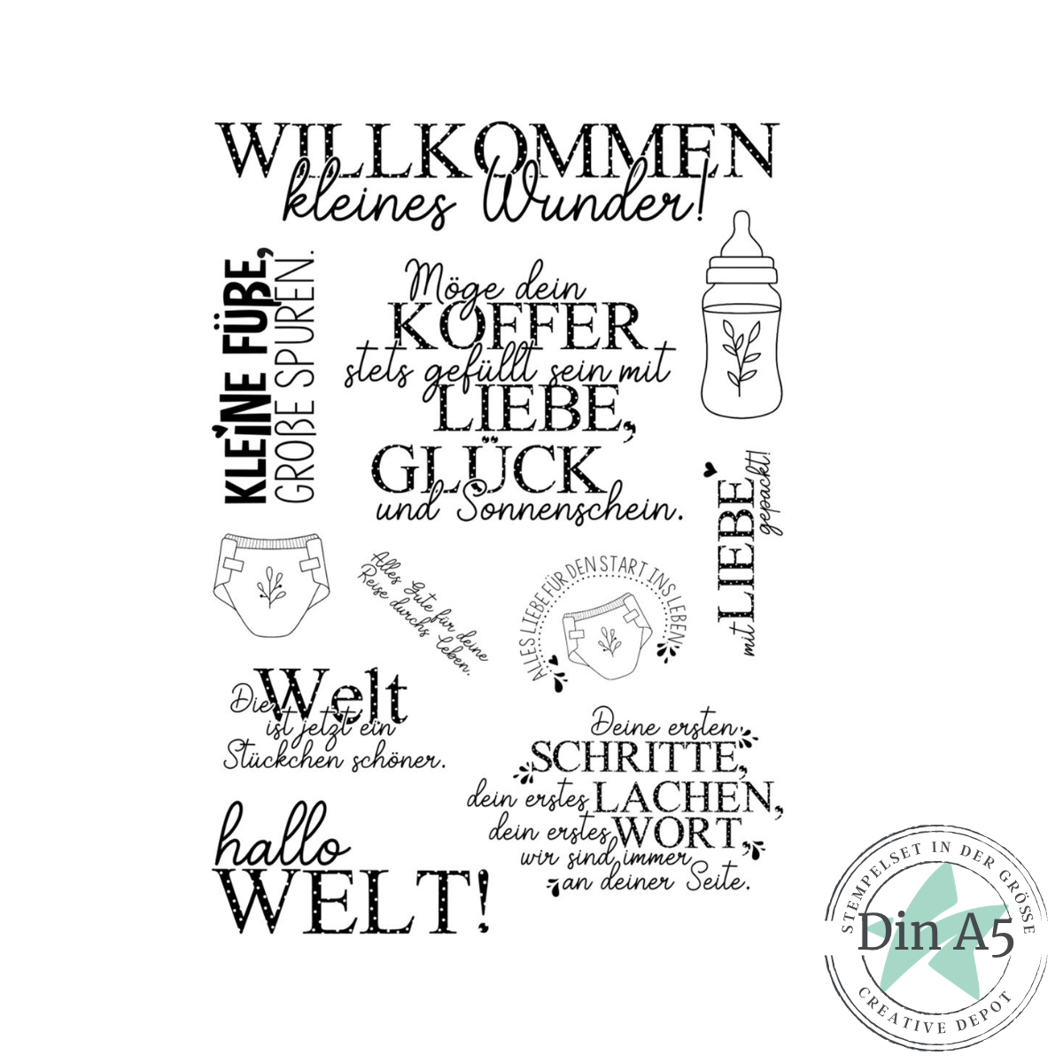 !!!Vorbestellung!!! Stempelset - Babykoffer