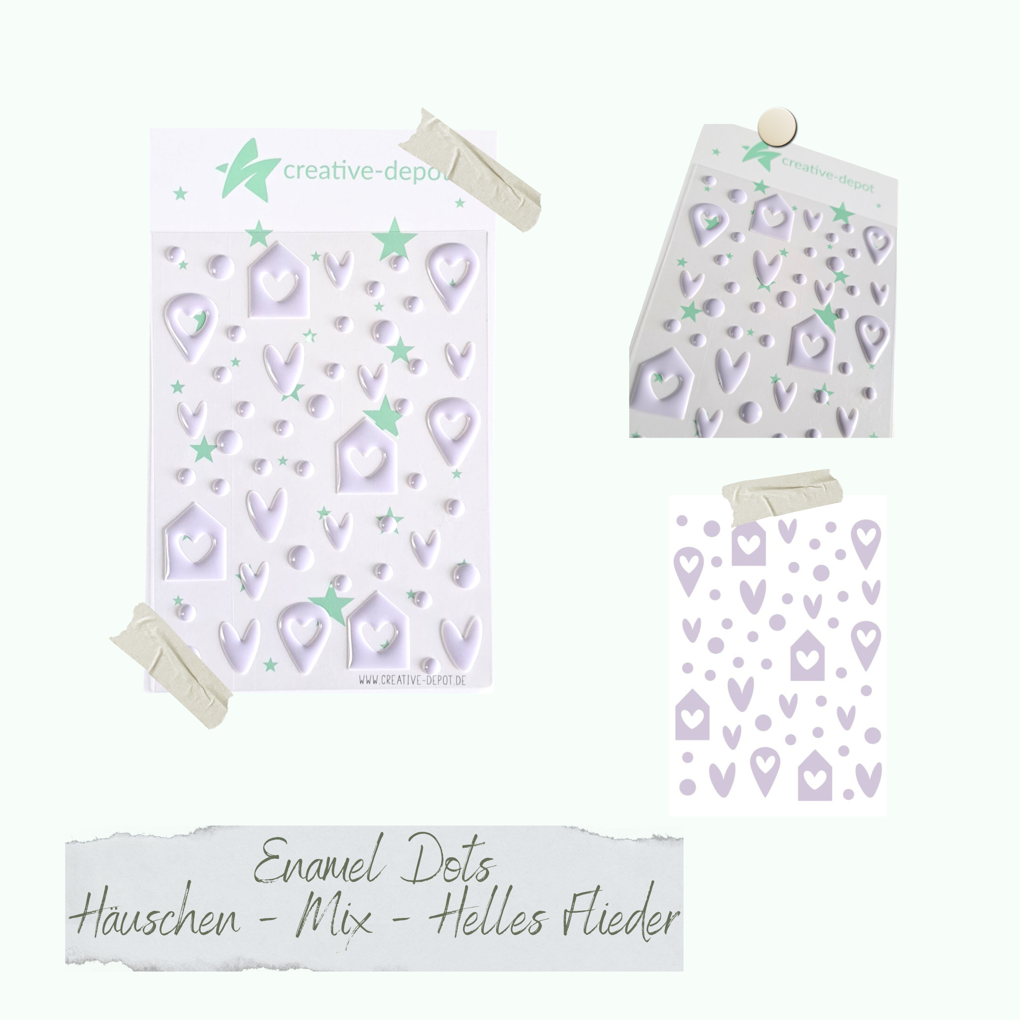 Enamel Dots - Häuschen Mix - Helles Flieder