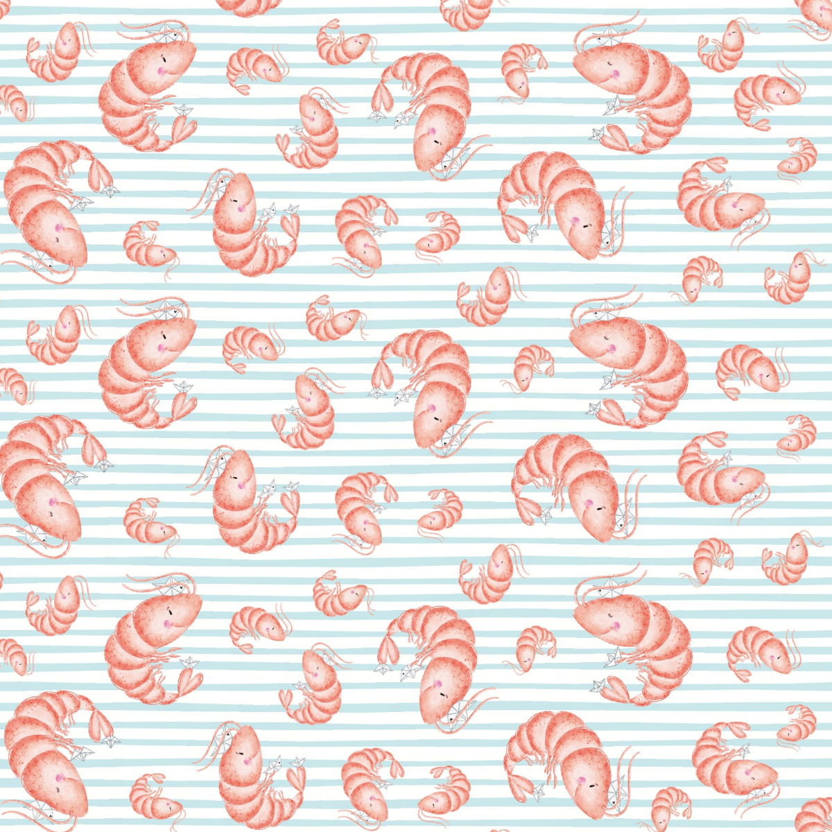 Designpapier - Maritime Garnelen