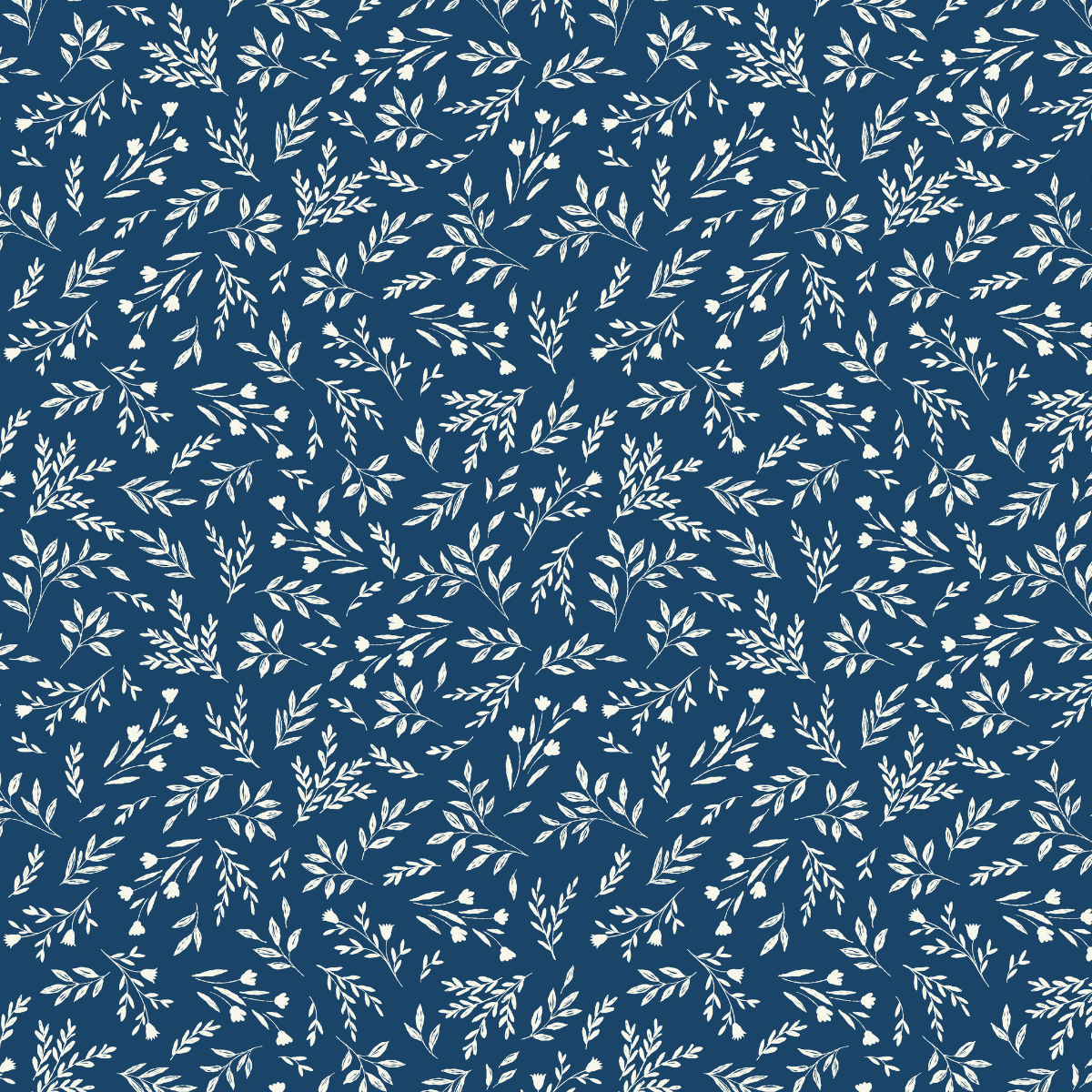 Designpapier - Zweige auf Dunkelblau uro