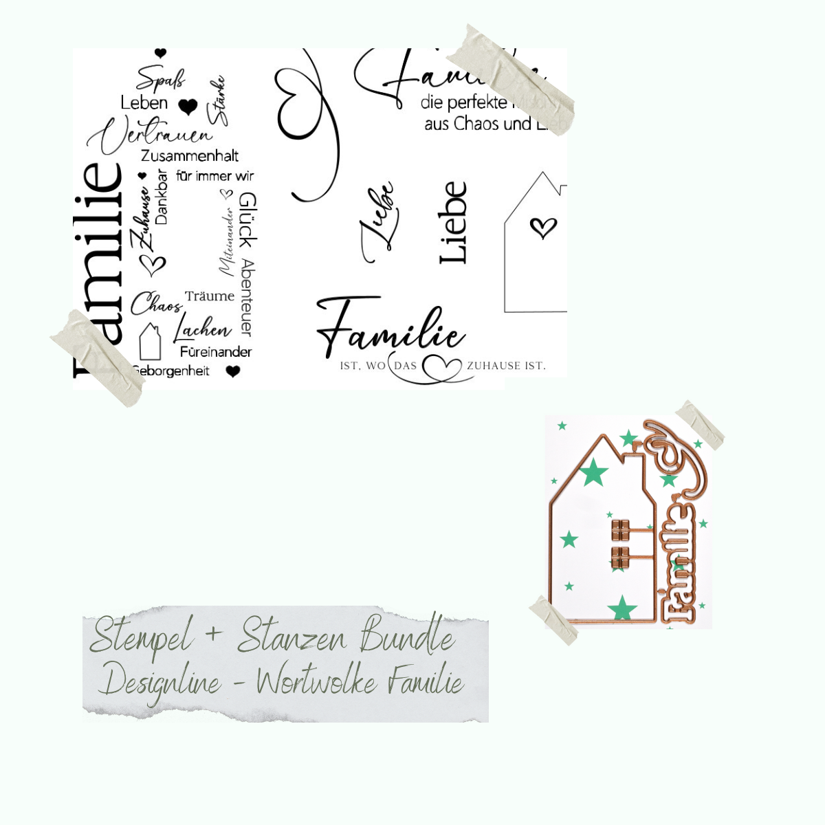 Bundle - Designline - Wortwolke Familie - Stempelset & Stanzen 