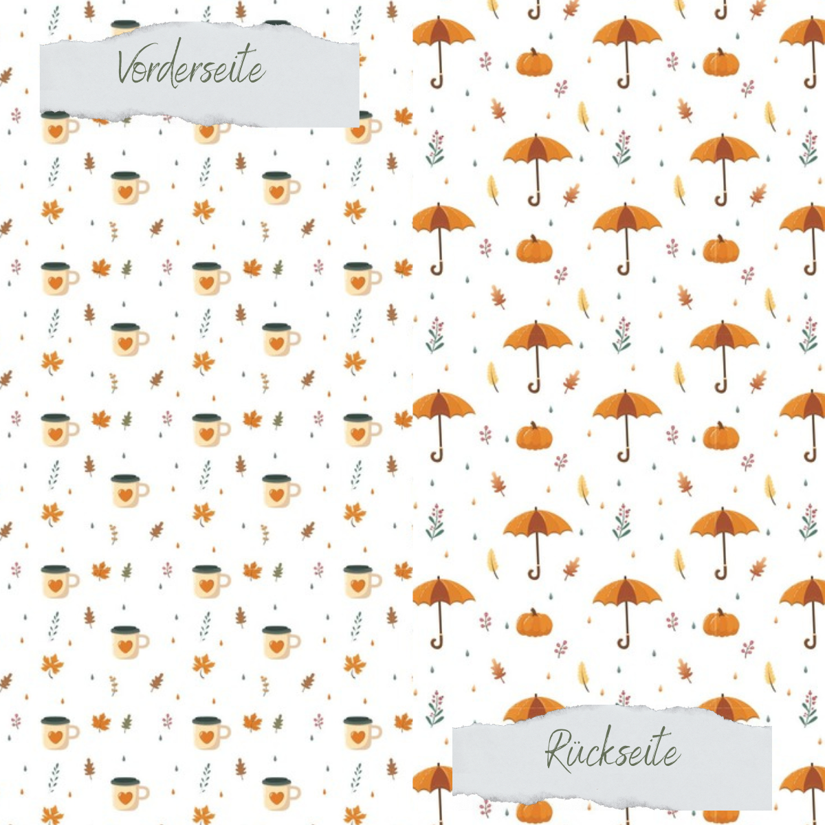 Designpapier - Bunter Herbst -  Doppelseitig bedruckt