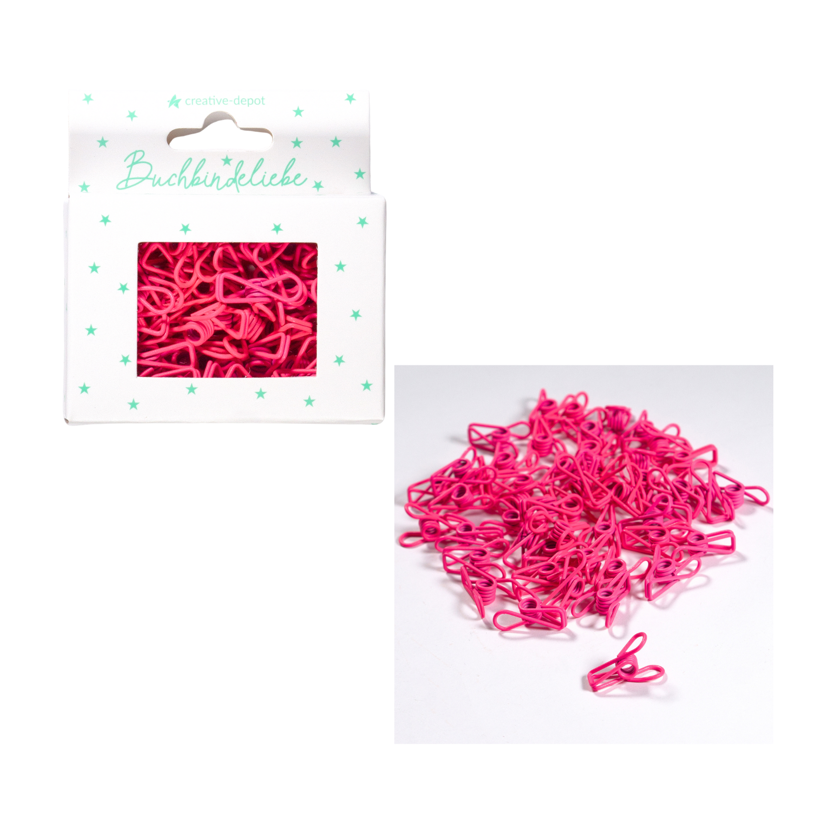 Mini Fish Clip - Neon Pink - Matt - 50 Stück