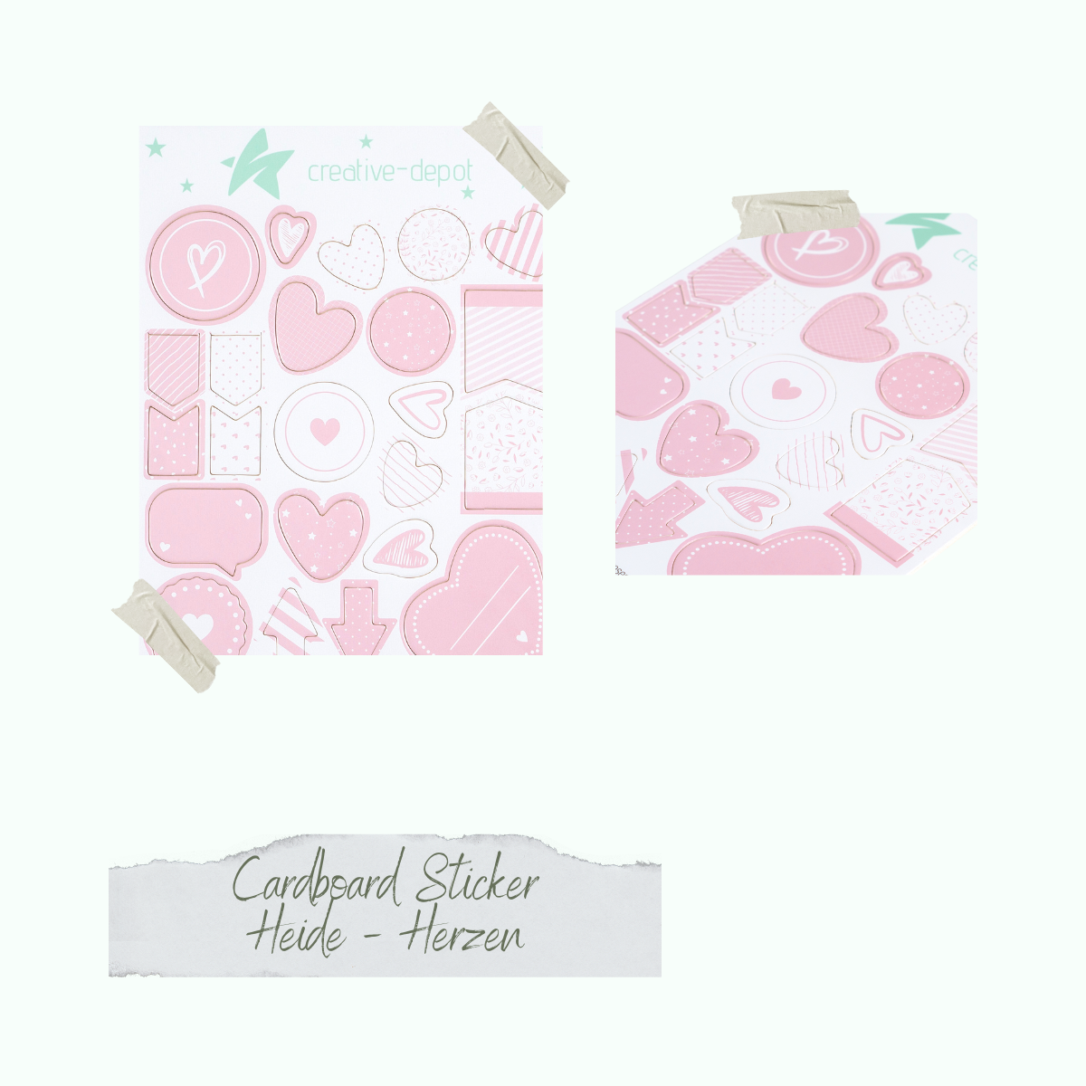 Cardboard Sticker - Heide - Herzen Cardboard Sticker - Heide - Herzen