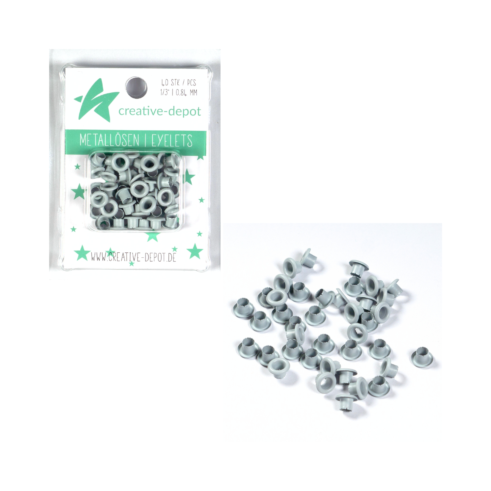 Eyelets - Hellgrau - Matt - 8 mm