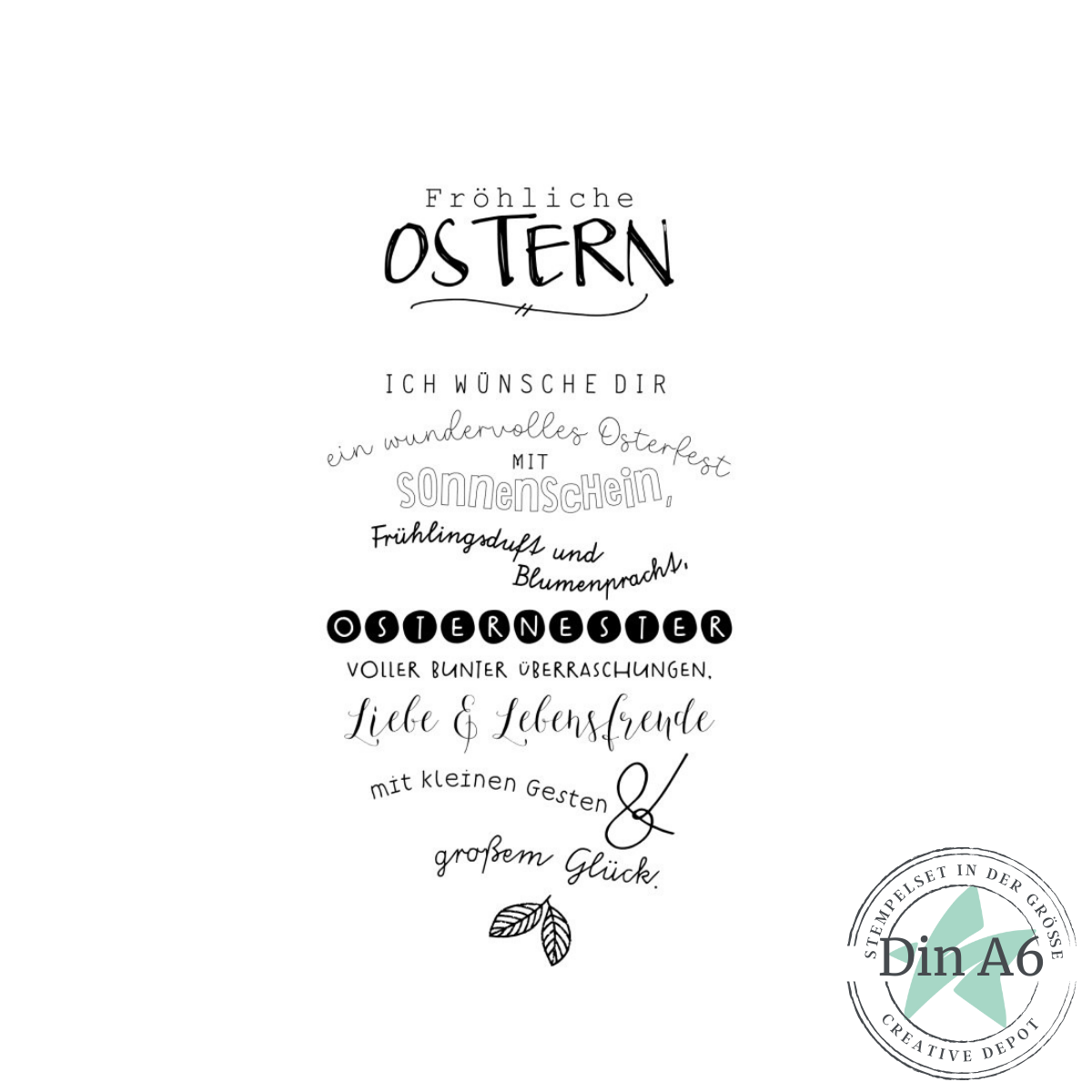 Stempelset - Kartentext Fröhliche Ostern
