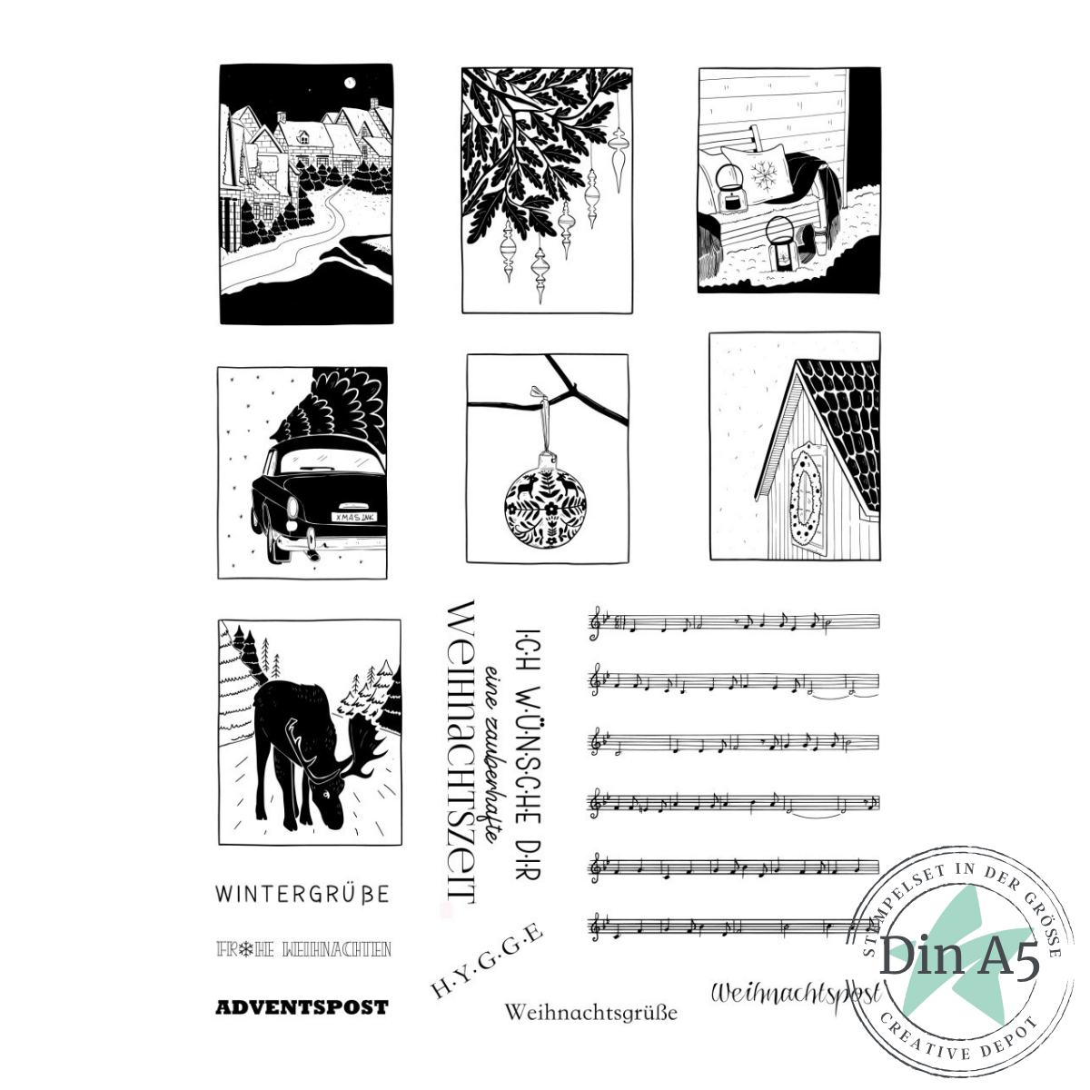 Stempelset - Weihnachtsbriefmarken Stempelset - Weihnachtsbriefmarken