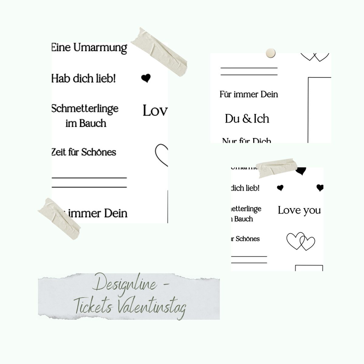 CD-Stt-1037-Designline-Tickets-Valentinstag Jeu de timbres - Designline - Tickets Valentinstag