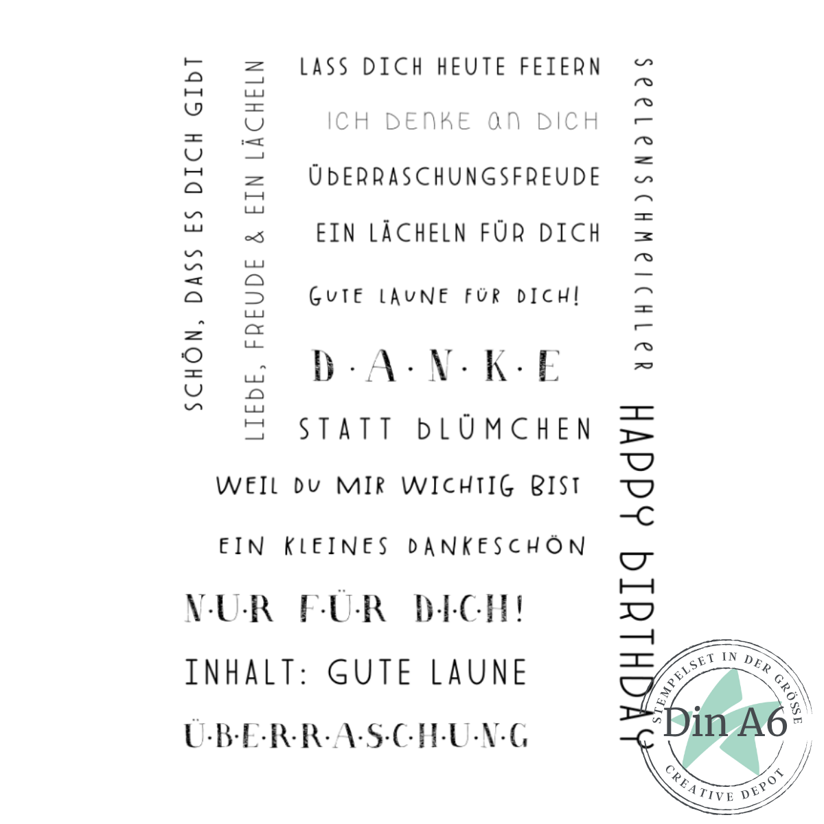 Stempelset - Lange Tags Sprüche