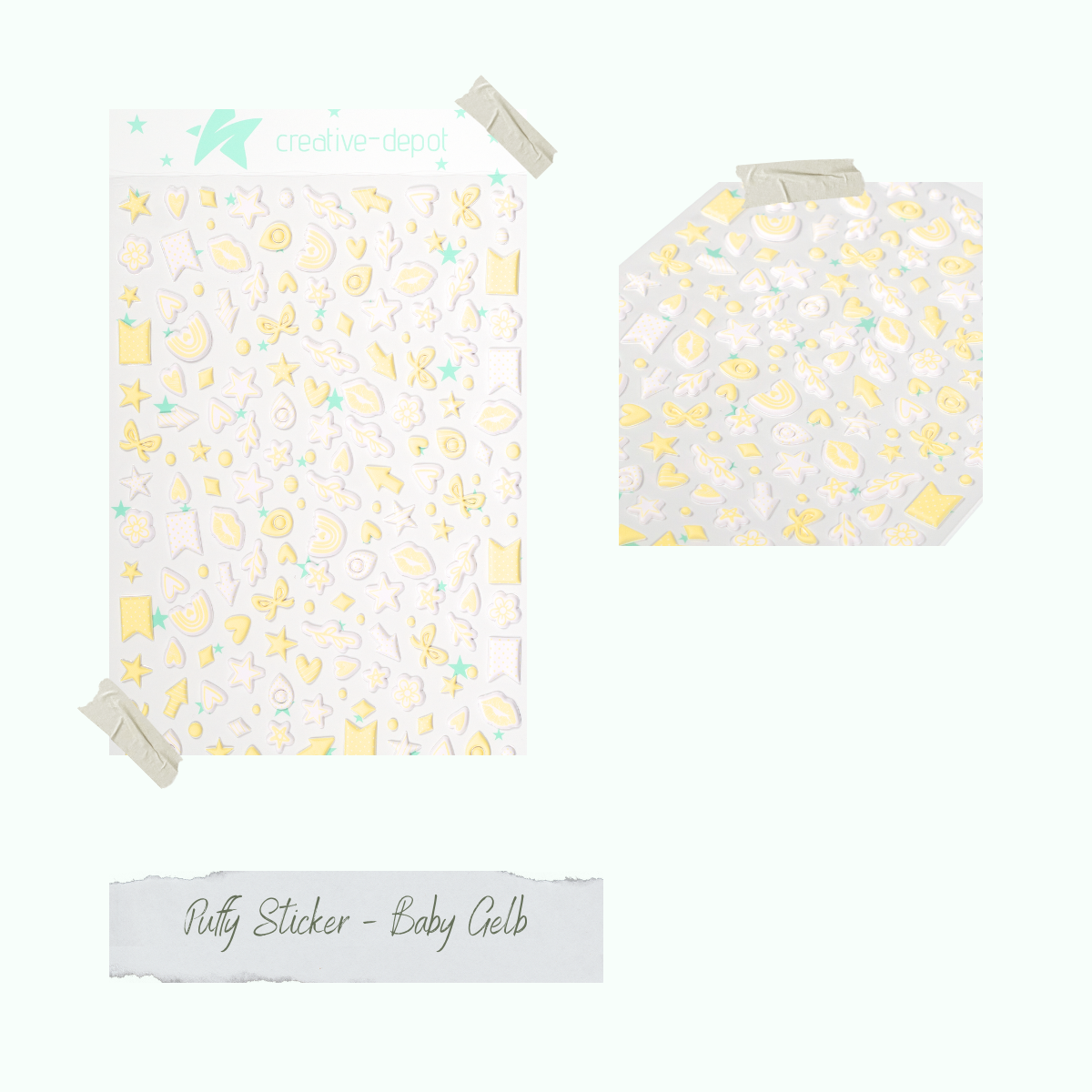 CD-PS-032_Puffy-Sticker-Baby-Gelb Puffy Sticker - Baby Gelb