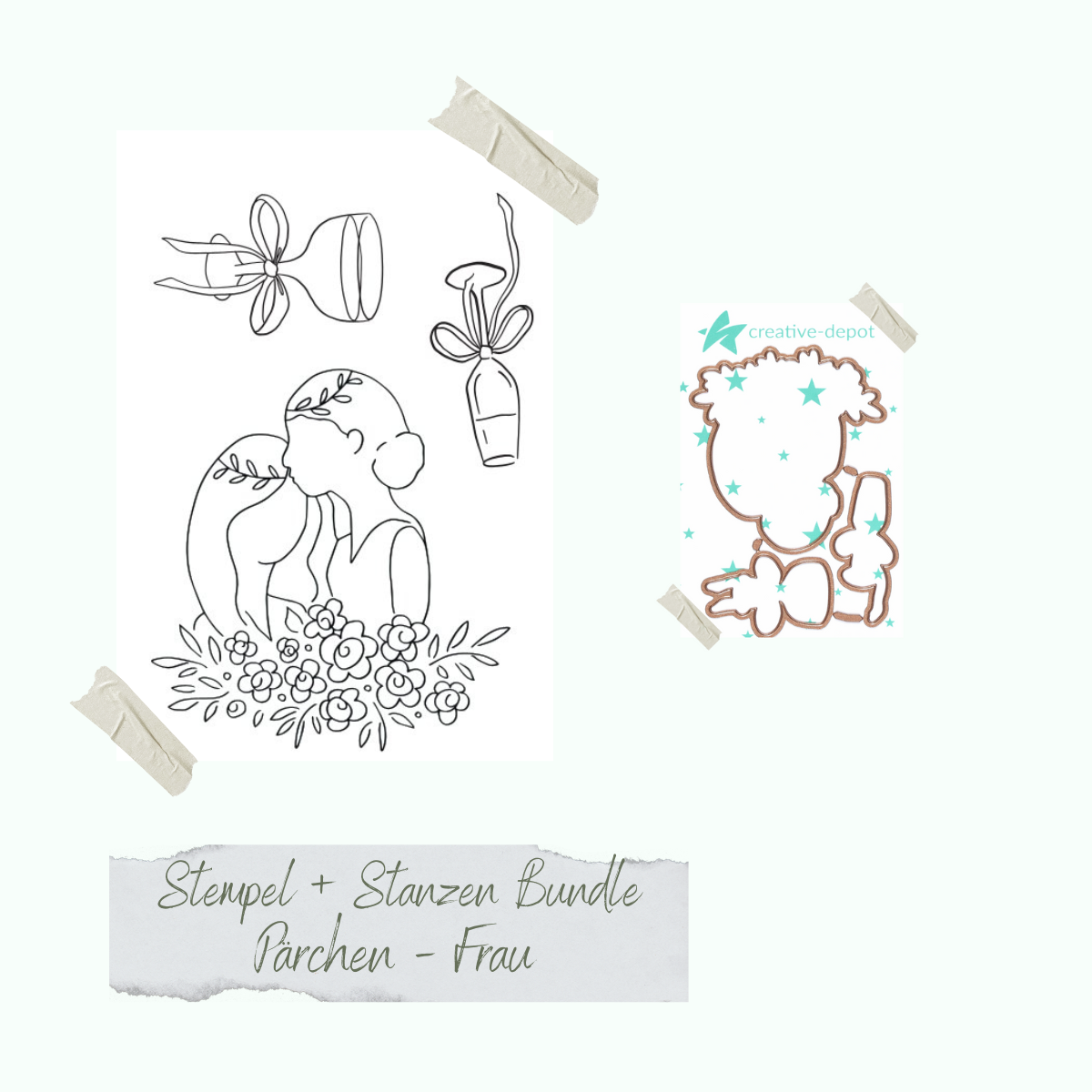 Bundle - Pärchen-Frau - Stempelset & Stanzen