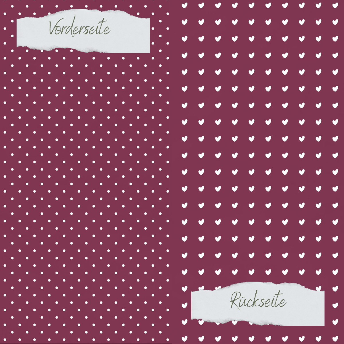 Papel de diseño - Basic - Herbstbeere - Pünktchen + Herzchen - Impreso por las dos caras Papel de diseño - Basic - Herbstbeere - Pünktchen + Herzchen - Impreso por las dos caras