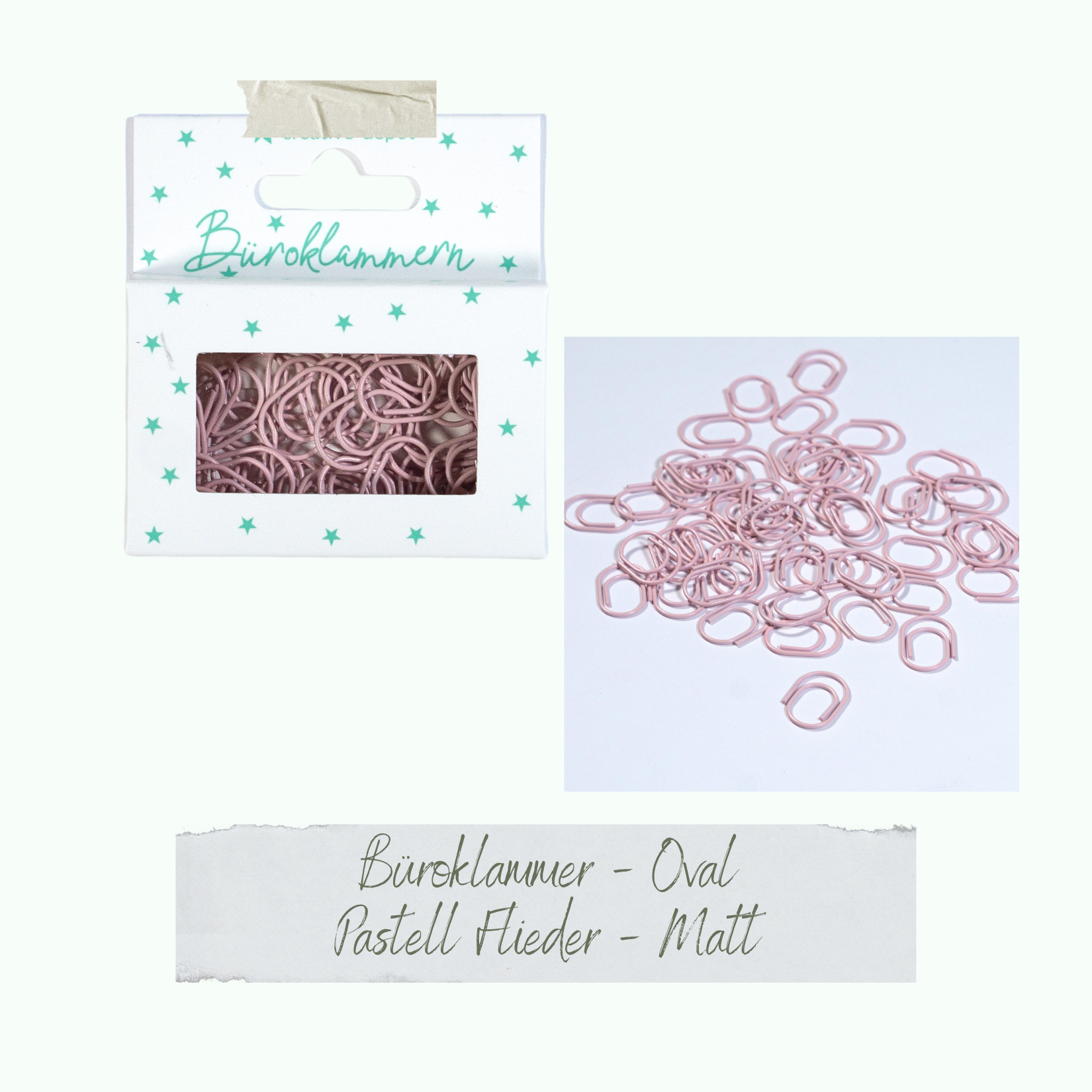 Paper clip oval - pastel lilac - matt - 50 pieces Paper clip oval - pastel lilac - matt - 50 pieces