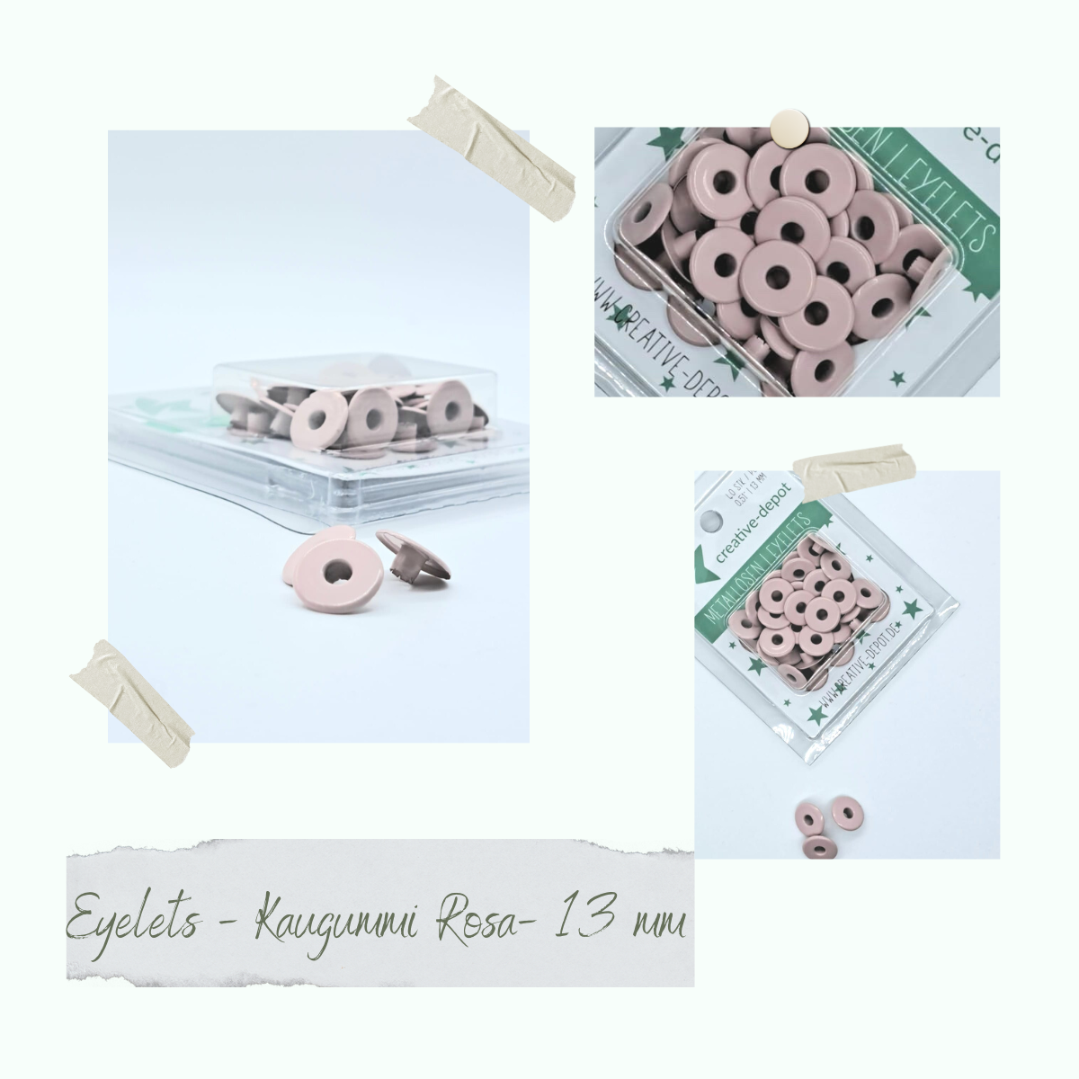Eyelets-Kaugummi-Rosa-13mm