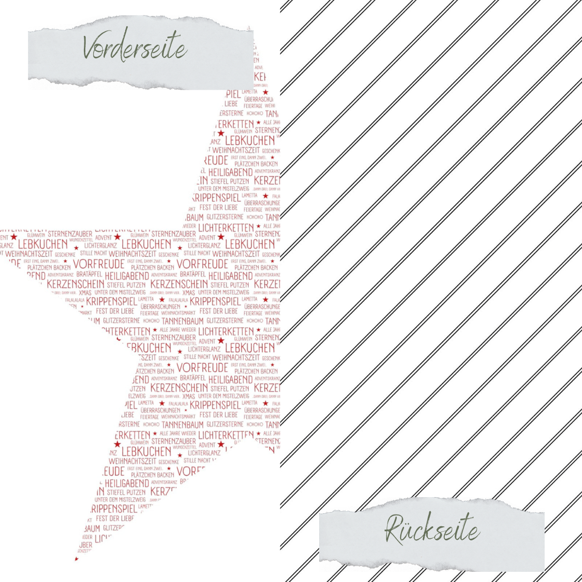 Designpapier - Scrapliebe - Dezembertagebuch - Doppelstreifen - Schwarz - Doppelseitig bedruckt