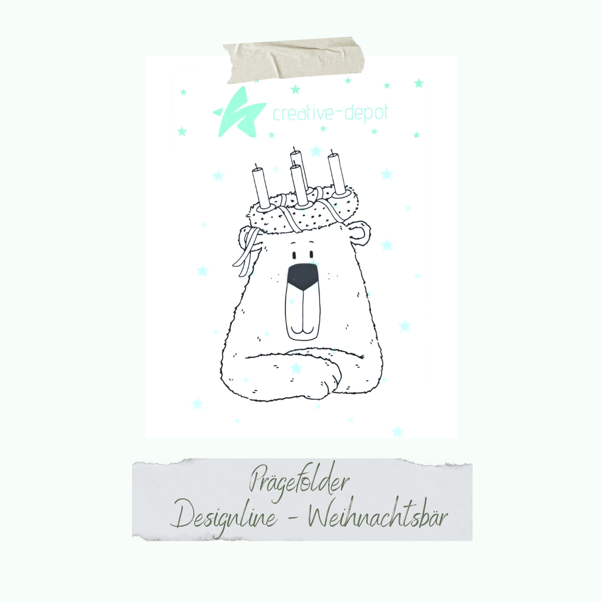 Prägefolder - Designline - Weihnachtsbär - 11 x 15,5 cm