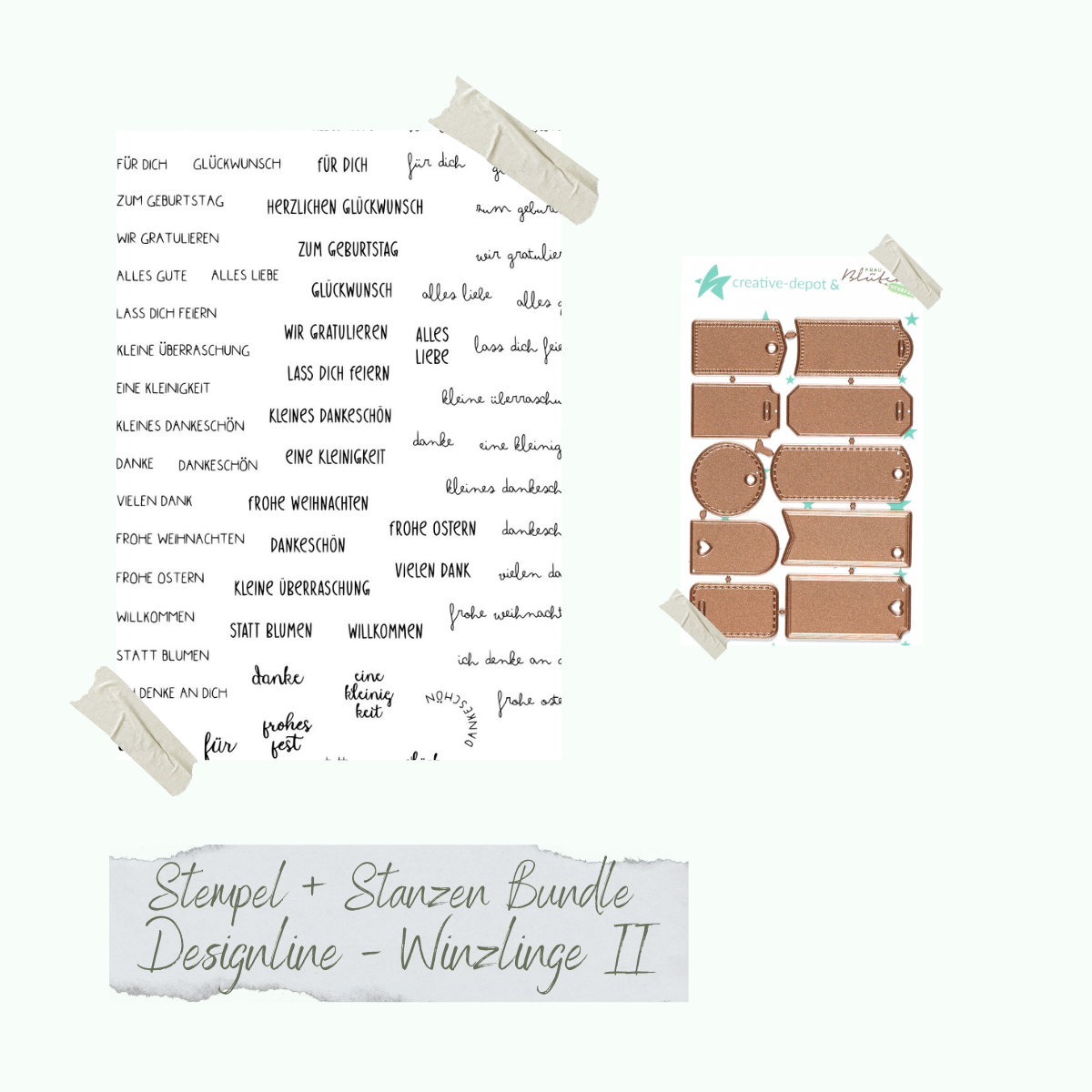 Bundle - Designline - Winzlinge II & Label-Mix - Stempelset & Stanzen