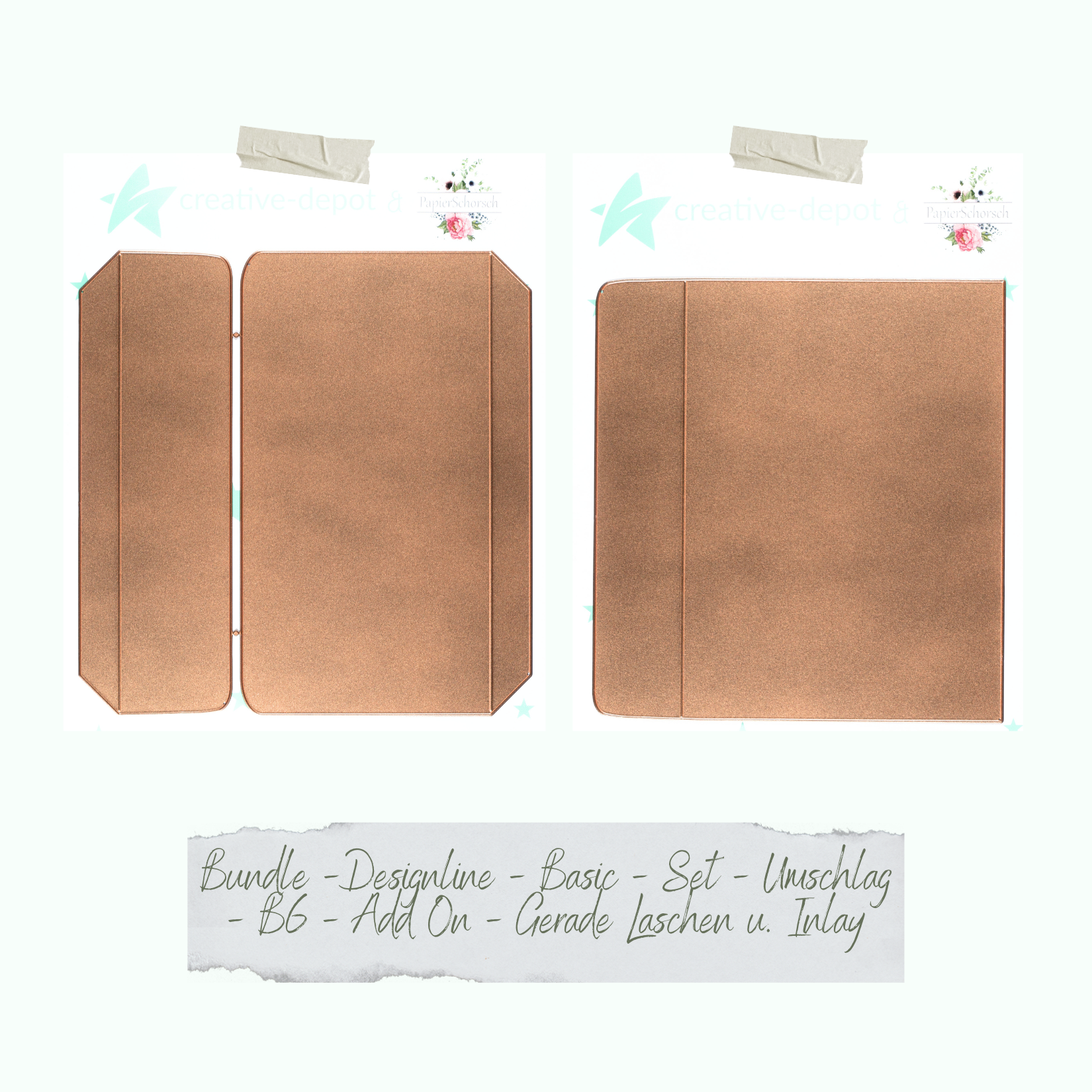 Bundle - Basic - Designline - Basic - Set - Umschlag - B6 - Add On - Gerade Laschen & Inlay