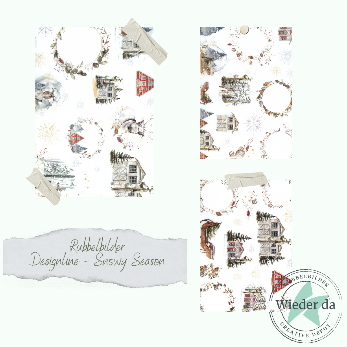Rubbelbilder - Designline - Snowy Season - A5 - 3 Bögen