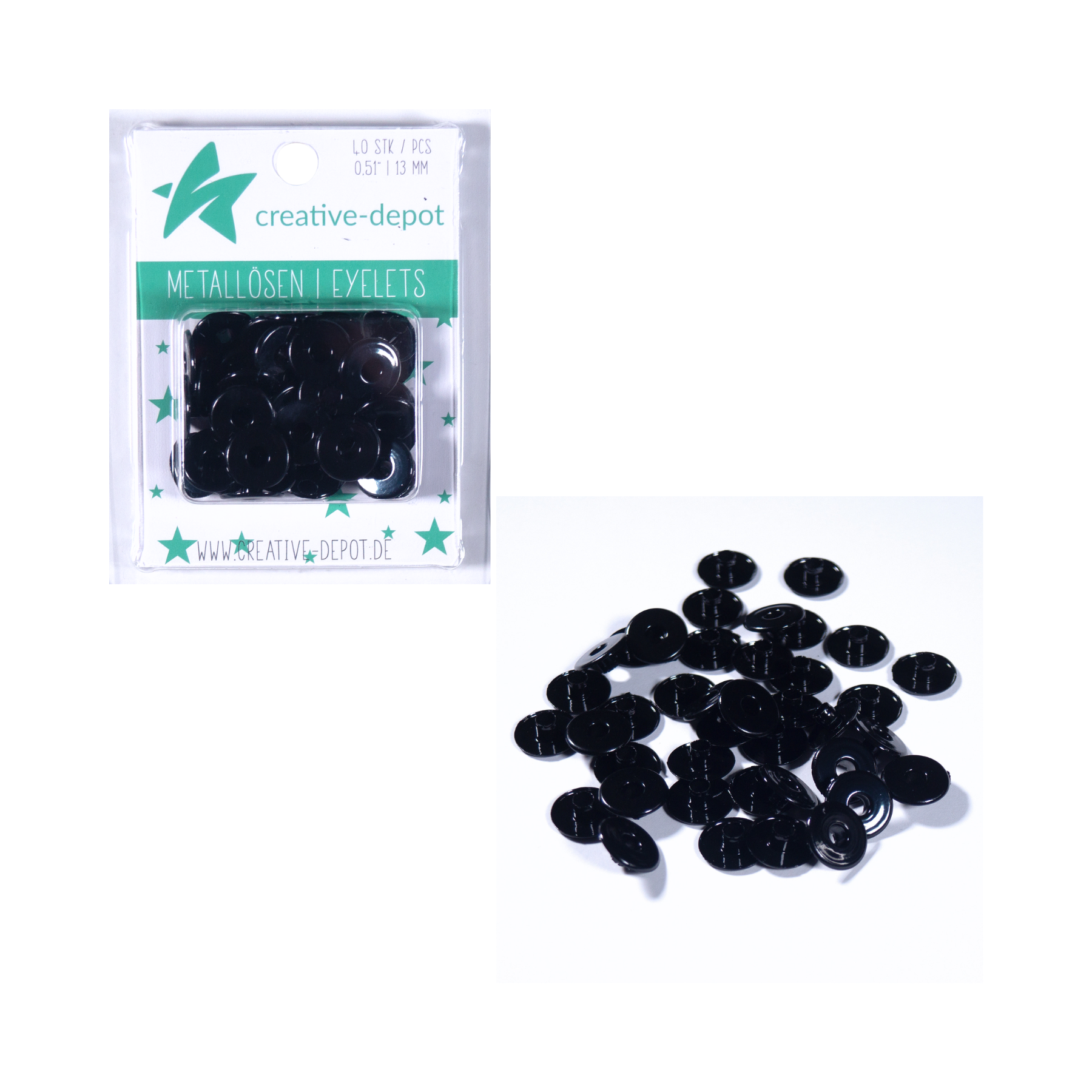 Largeur Eyelets - noir - 13mm