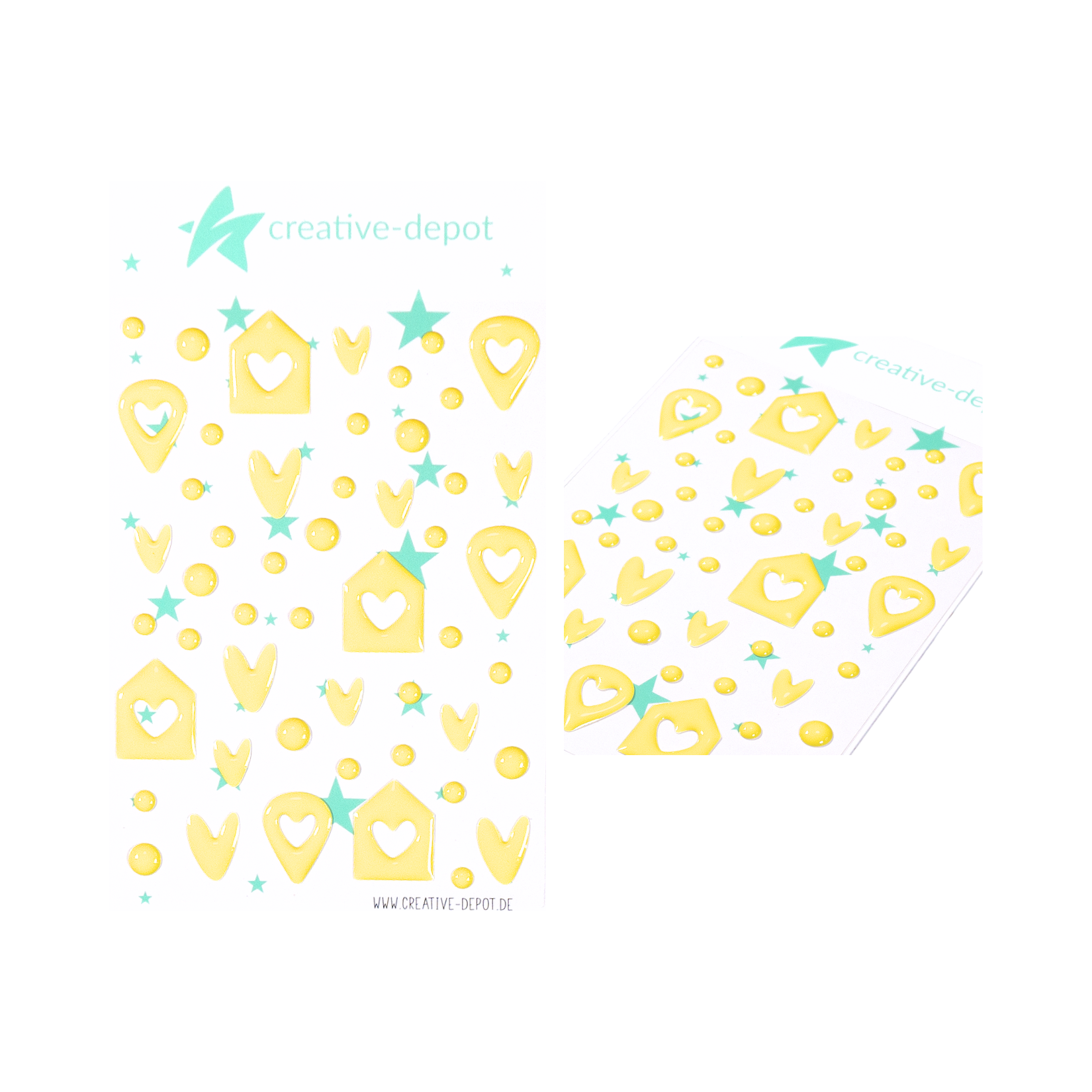 Enamel Dots - Häuschen Mix - Zitrone