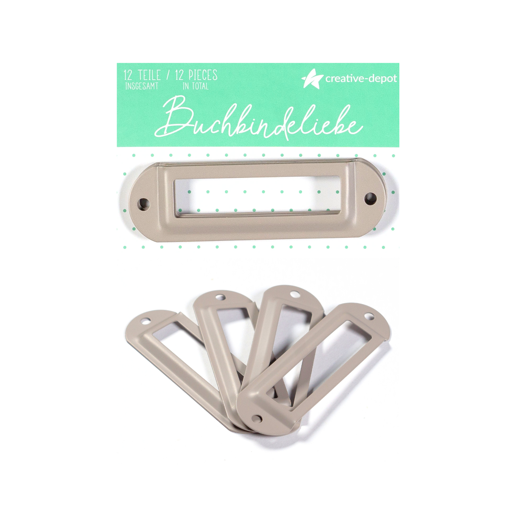 Etikettenhalter - Taupe - Matt - Buchbindeliebe