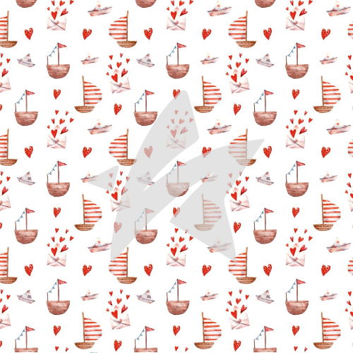 Designline-Verliebte-V-gel-S-sse-Boote Papier à dessin - Designline - Oiseaux amoureux - Bateaux mignons