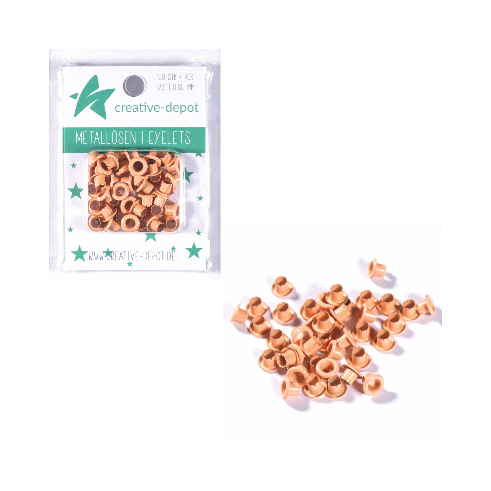 Eyelets - Apricot - 8mm