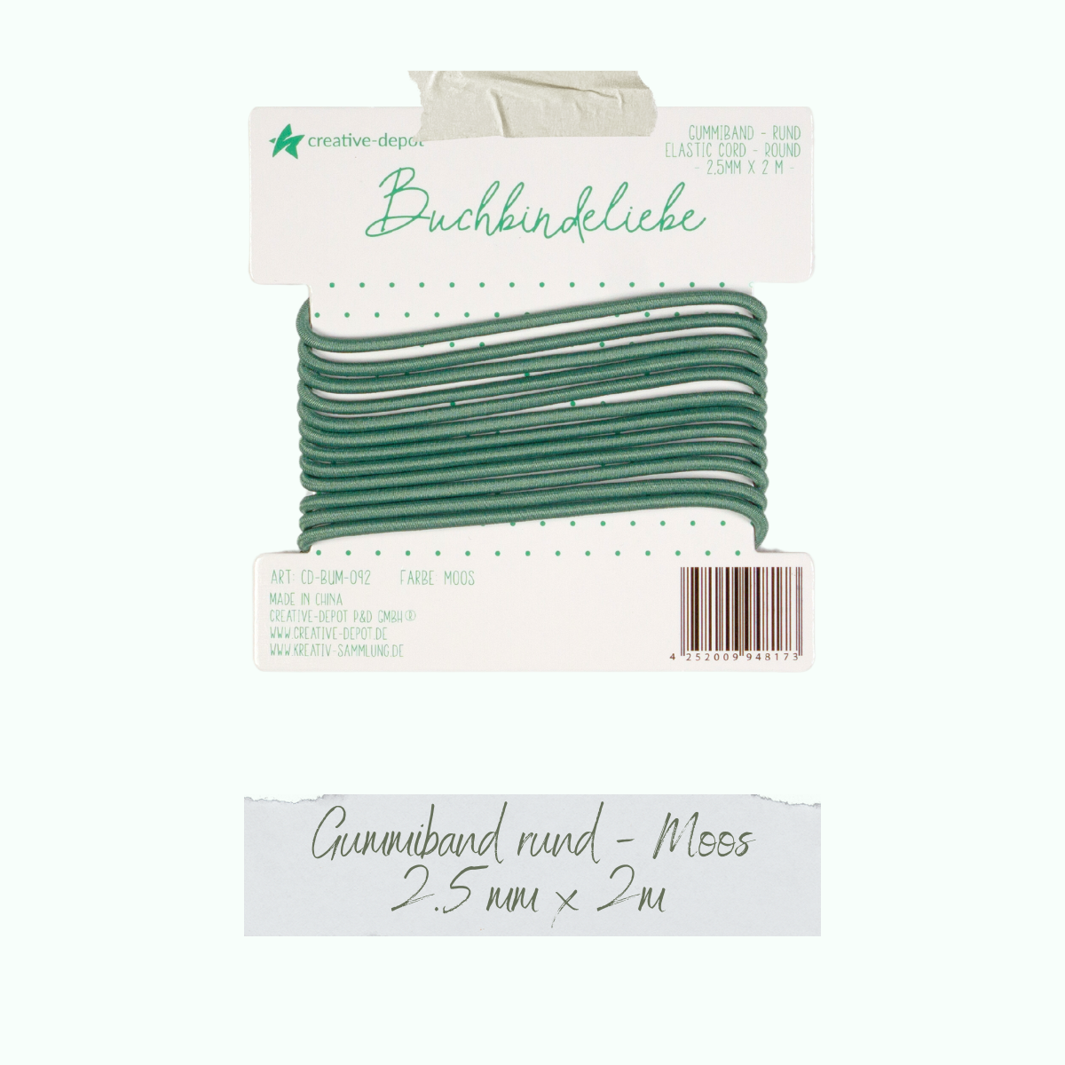 CD-BUM-092_Gummiband-rund-Moos Gummiband - Moos - rund - Buchbindeliebe