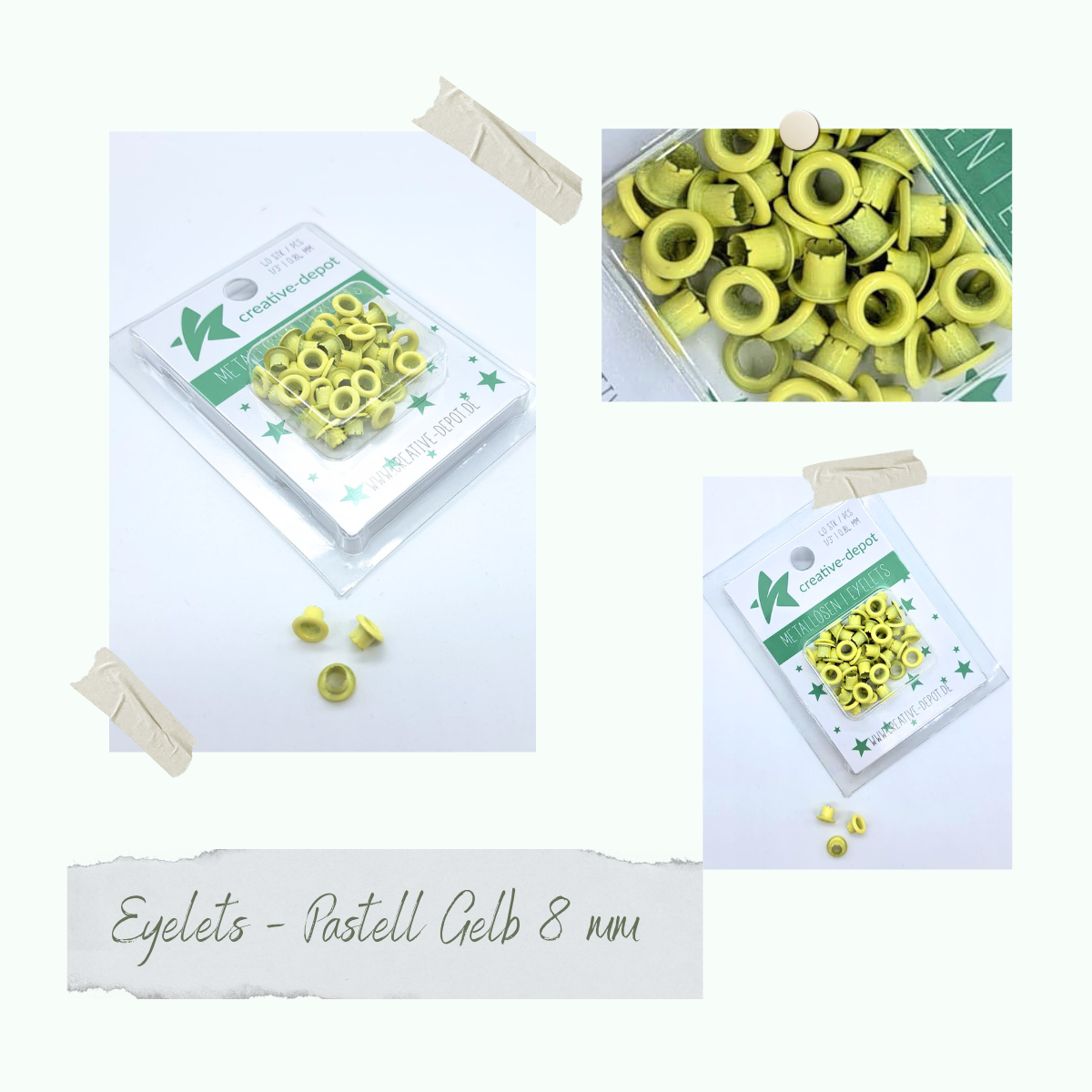 Eyelets - Pastell Gelb - 8mm